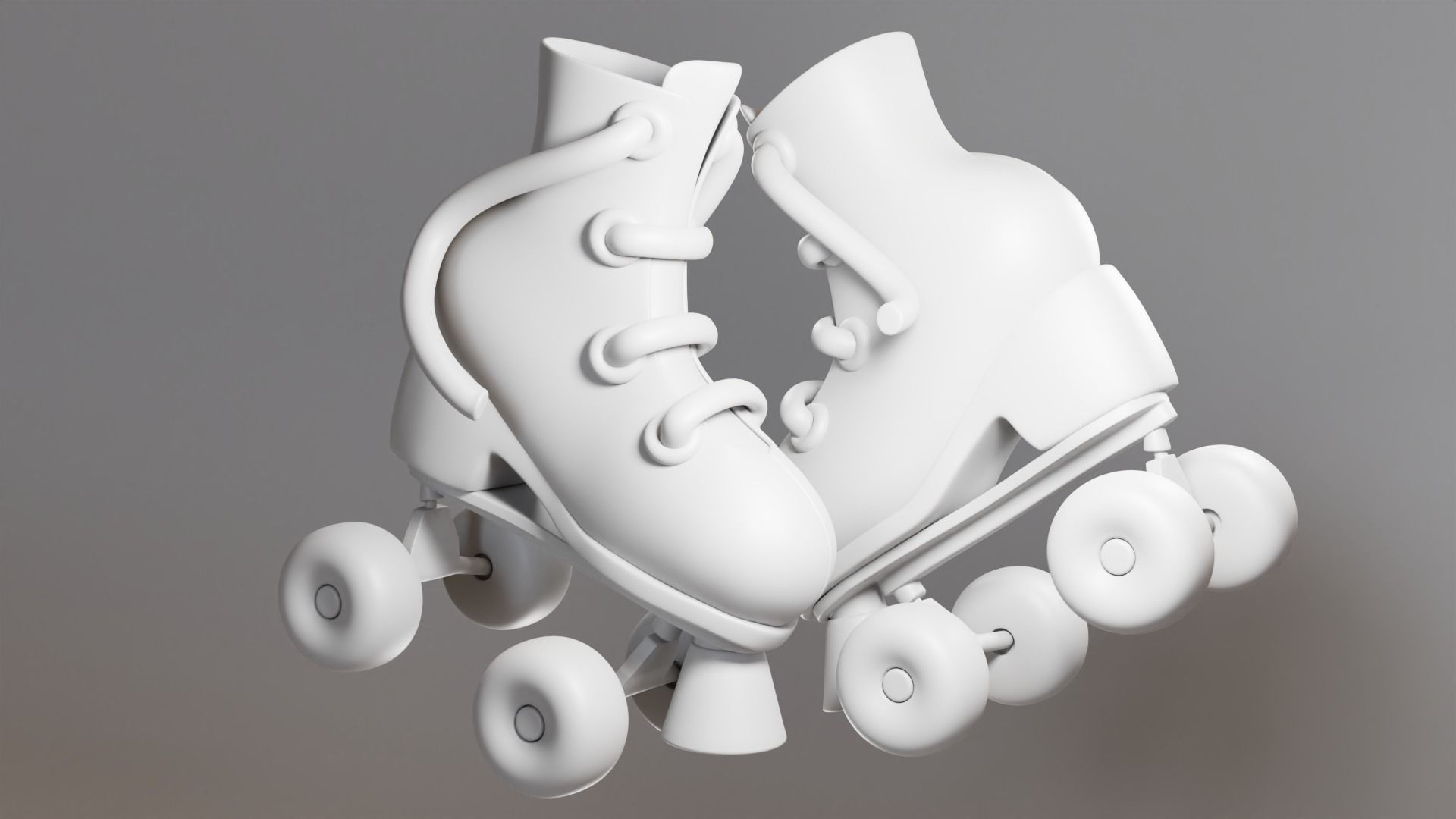 Cartoon Roller Skates Low-poly 3D model_7