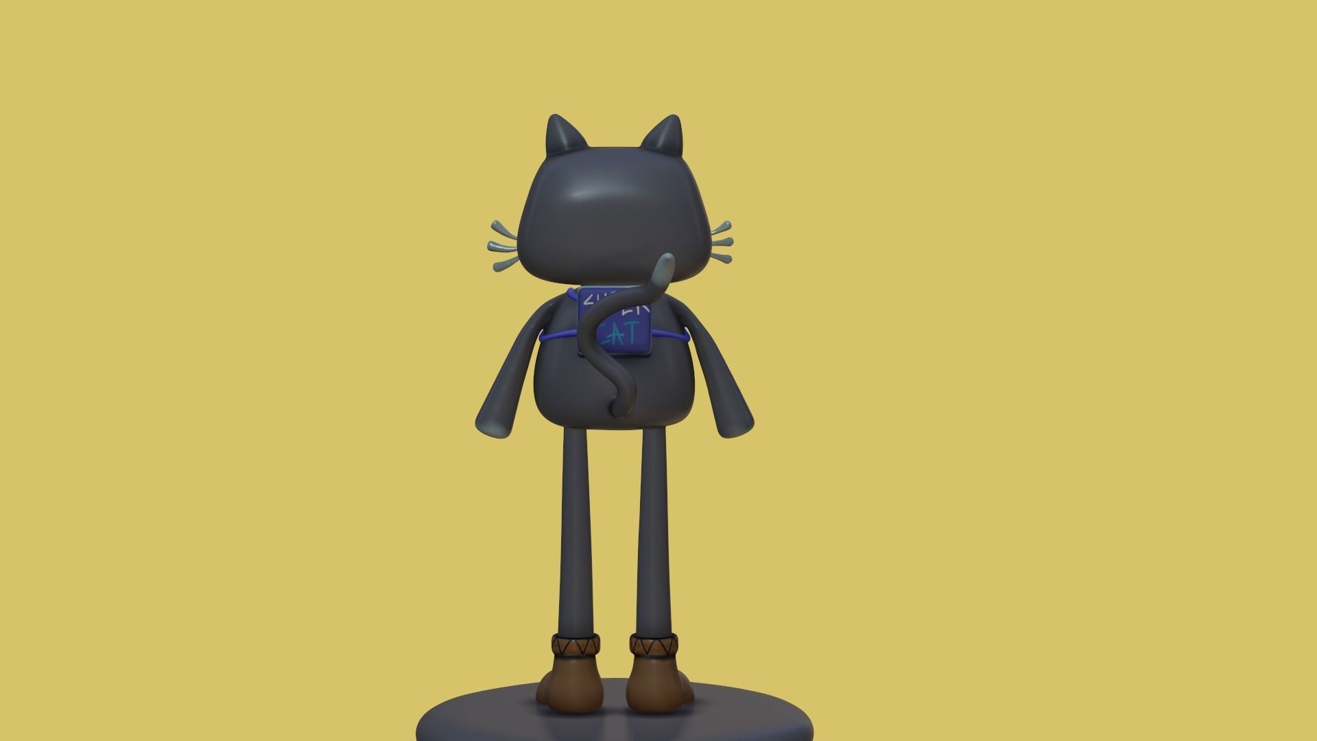 Cute cartoon cat with big eyes 3D print model_15