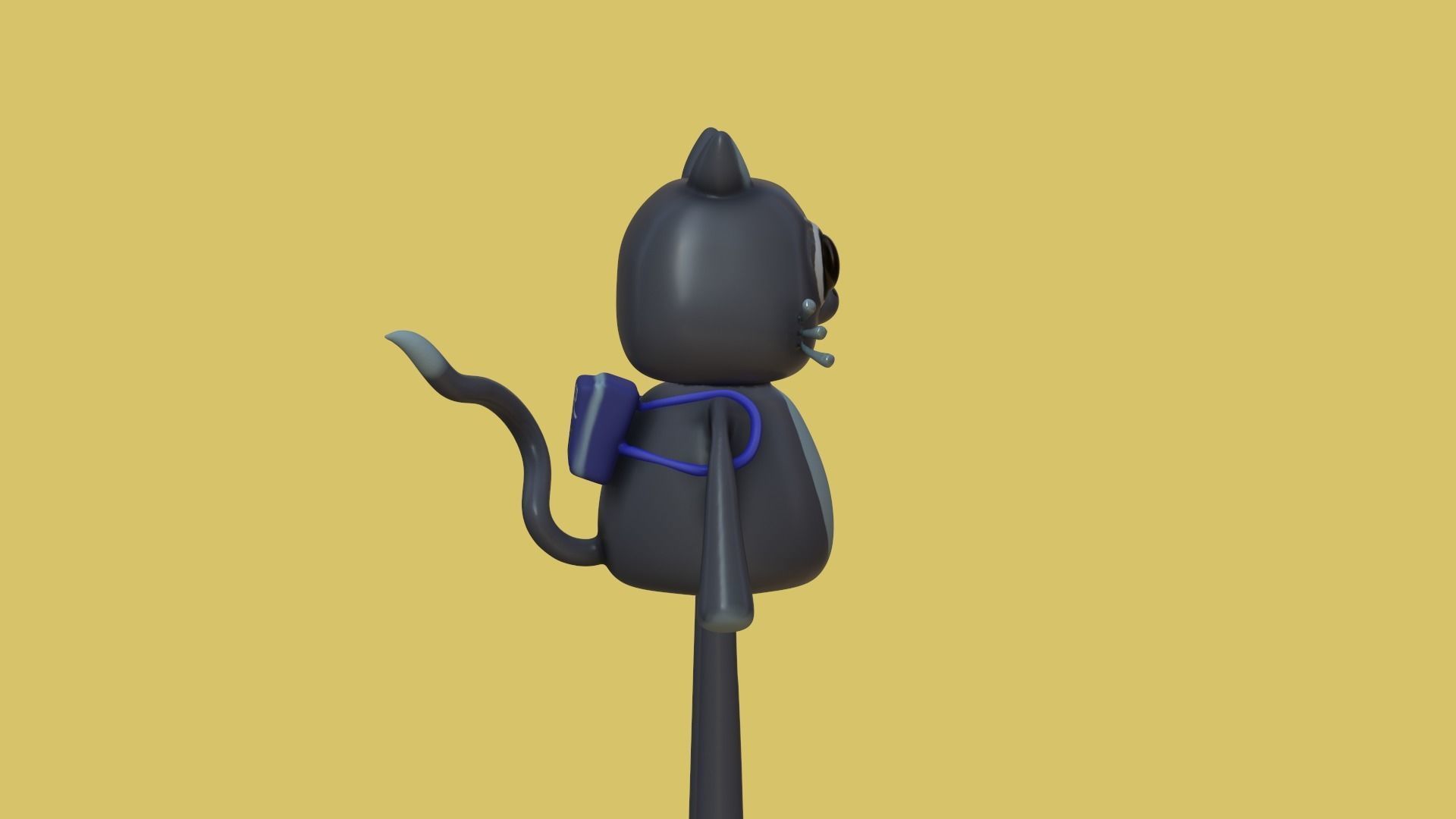 Cute cartoon cat with big eyes 3D print model_4
