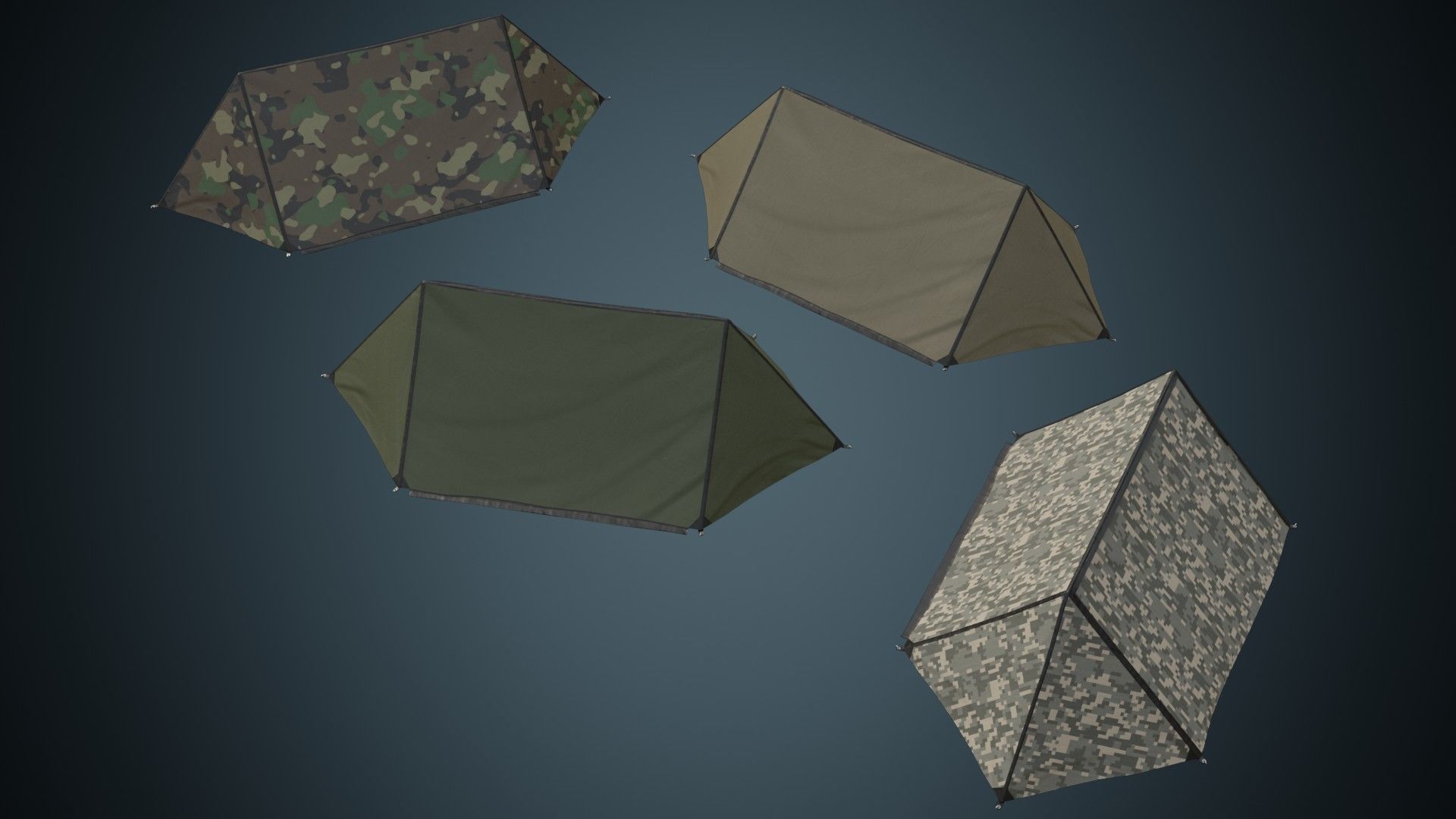 Tent 4A Low-poly 3D model_1