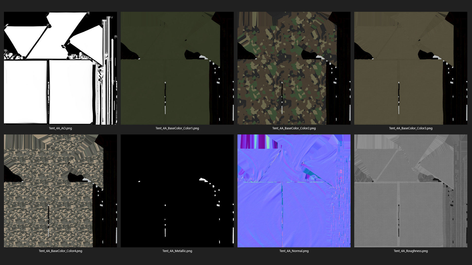 Tent 4A Low-poly 3D model_11