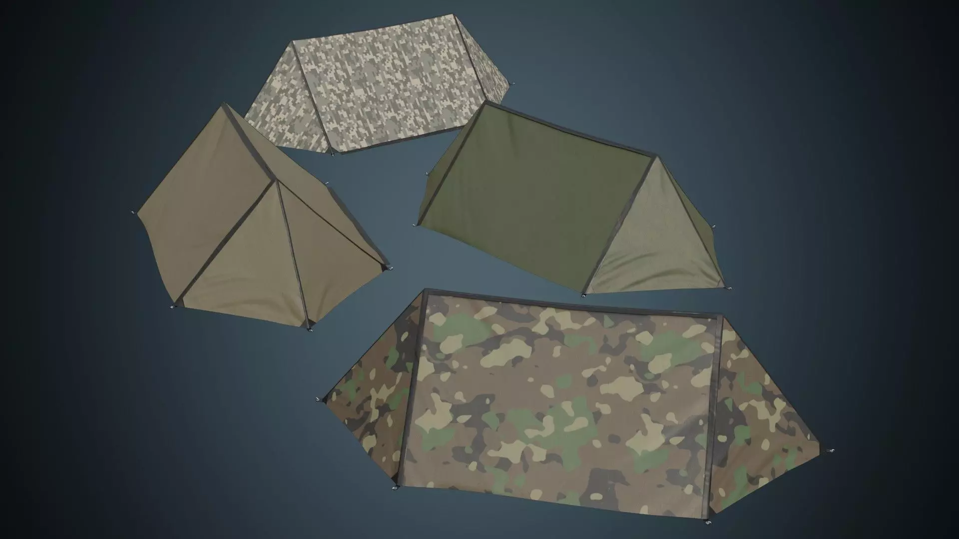 Tent 4A Low-poly 3D model_0