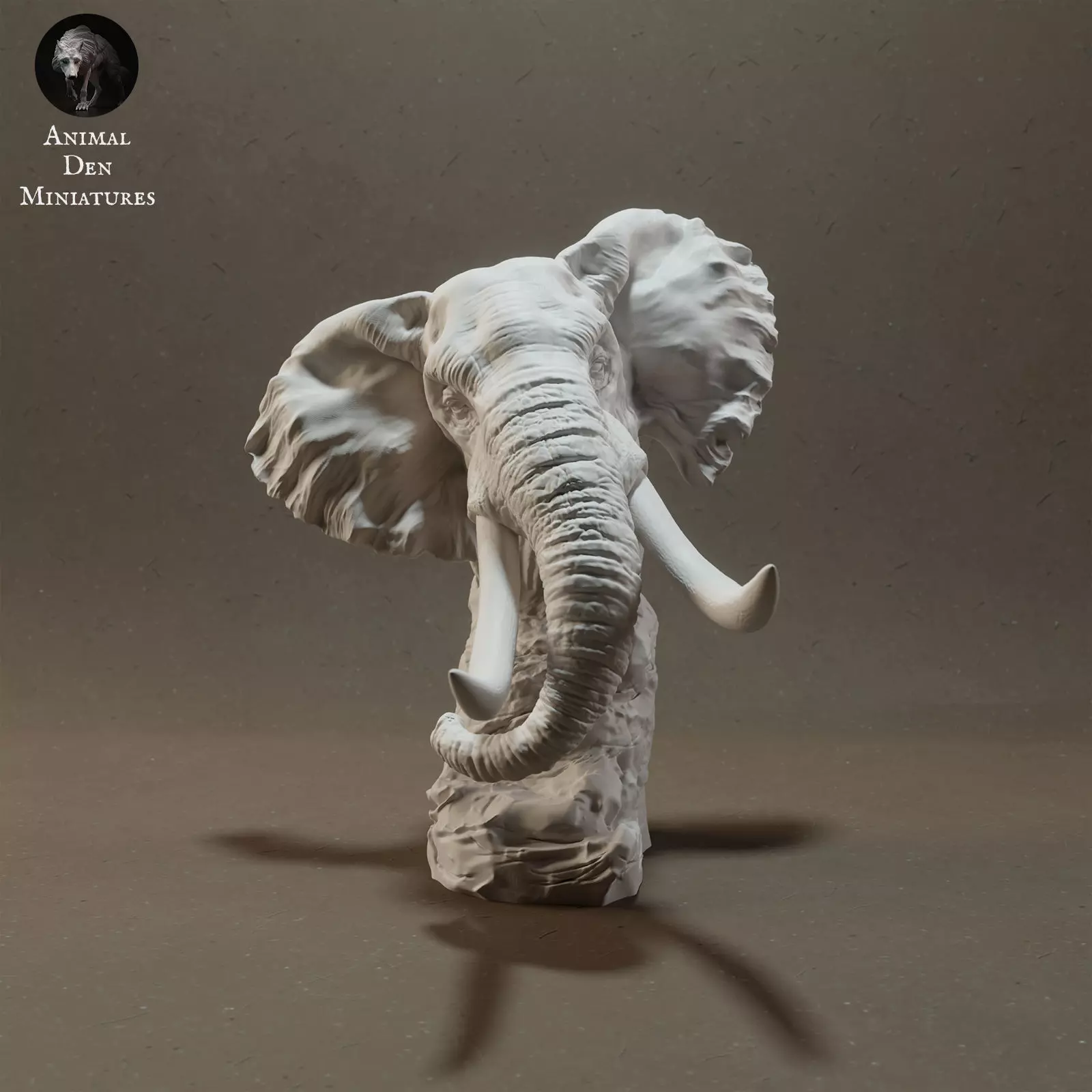 African Bush Elephant Bust 3D print model_0