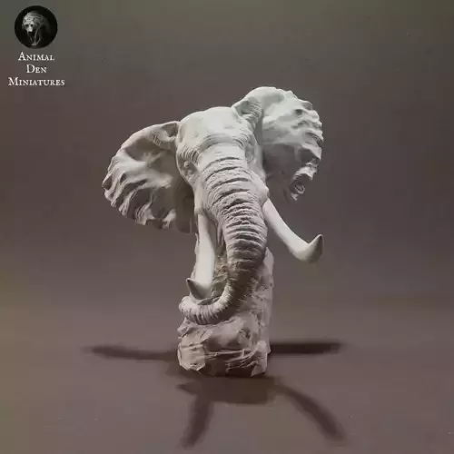 African Bush Elephant Bust 3D print model
