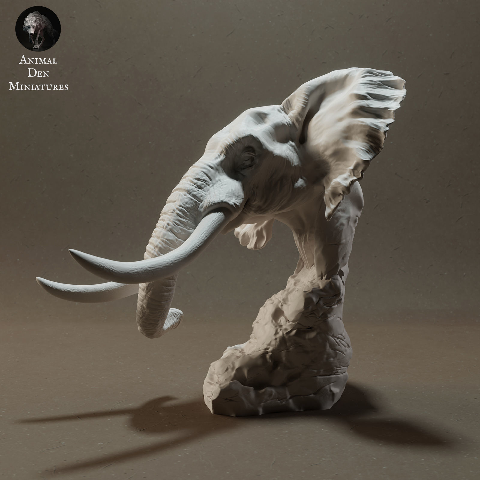 African Bush Elephant Bust 3D print model_1