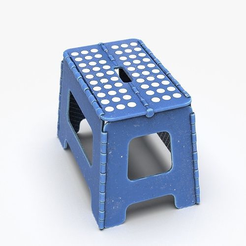 PLASTIC FOLDING STOOL Low-poly 3D model 7