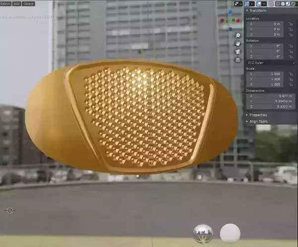 Wheelchair Reflector - Orange 3D model