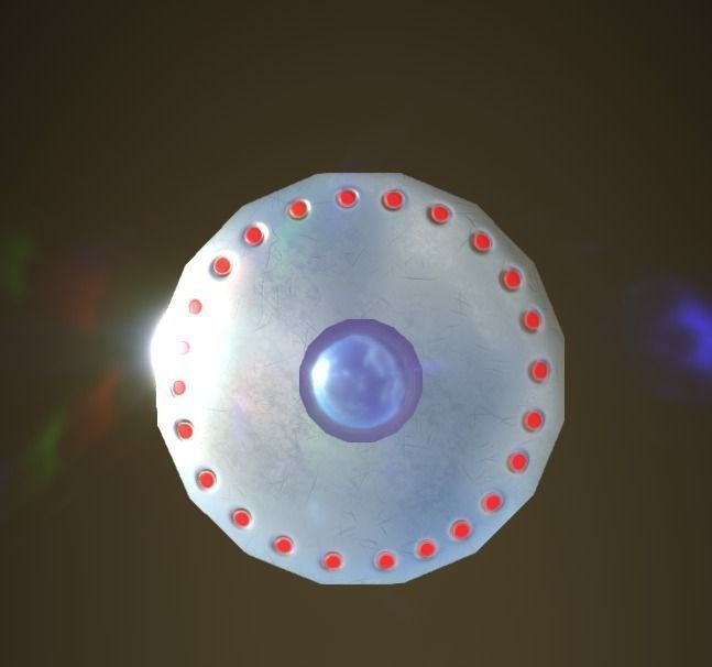 Low Poly UFO spaceship with lights Low-poly 3D model_3