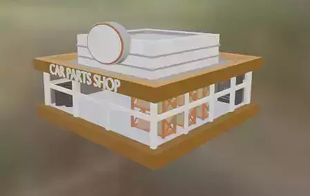 Simple Car Parts Shop 3D model