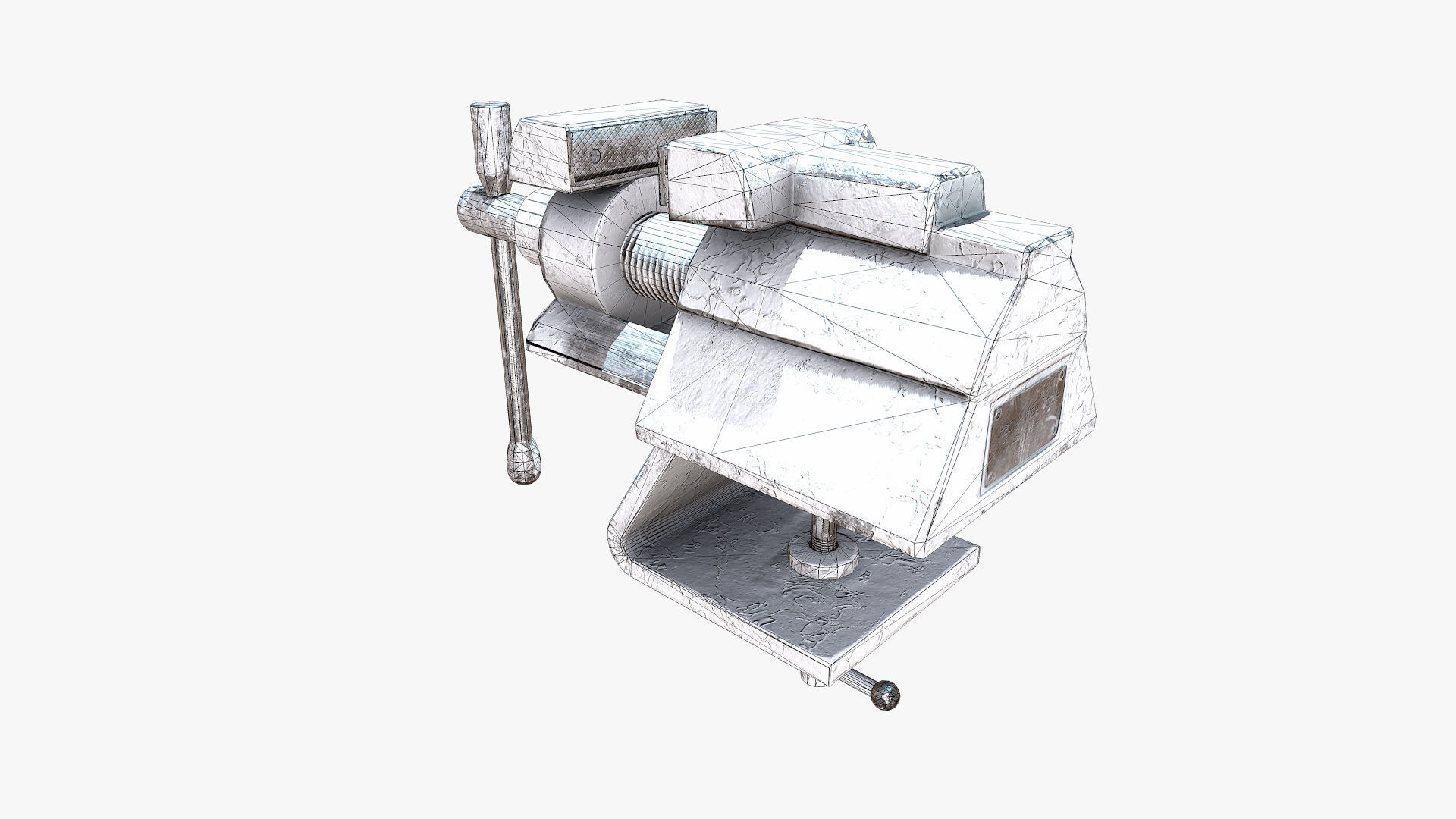 Old Vise tool Low-poly 3D model_8