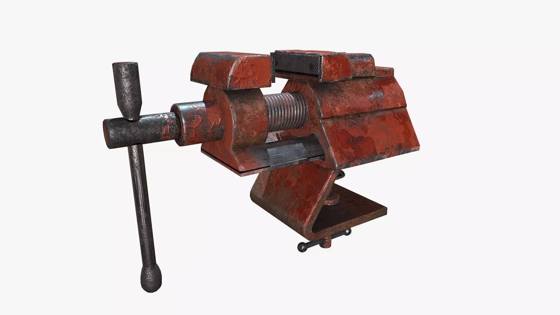 Old Vise tool Low-poly 3D model_0