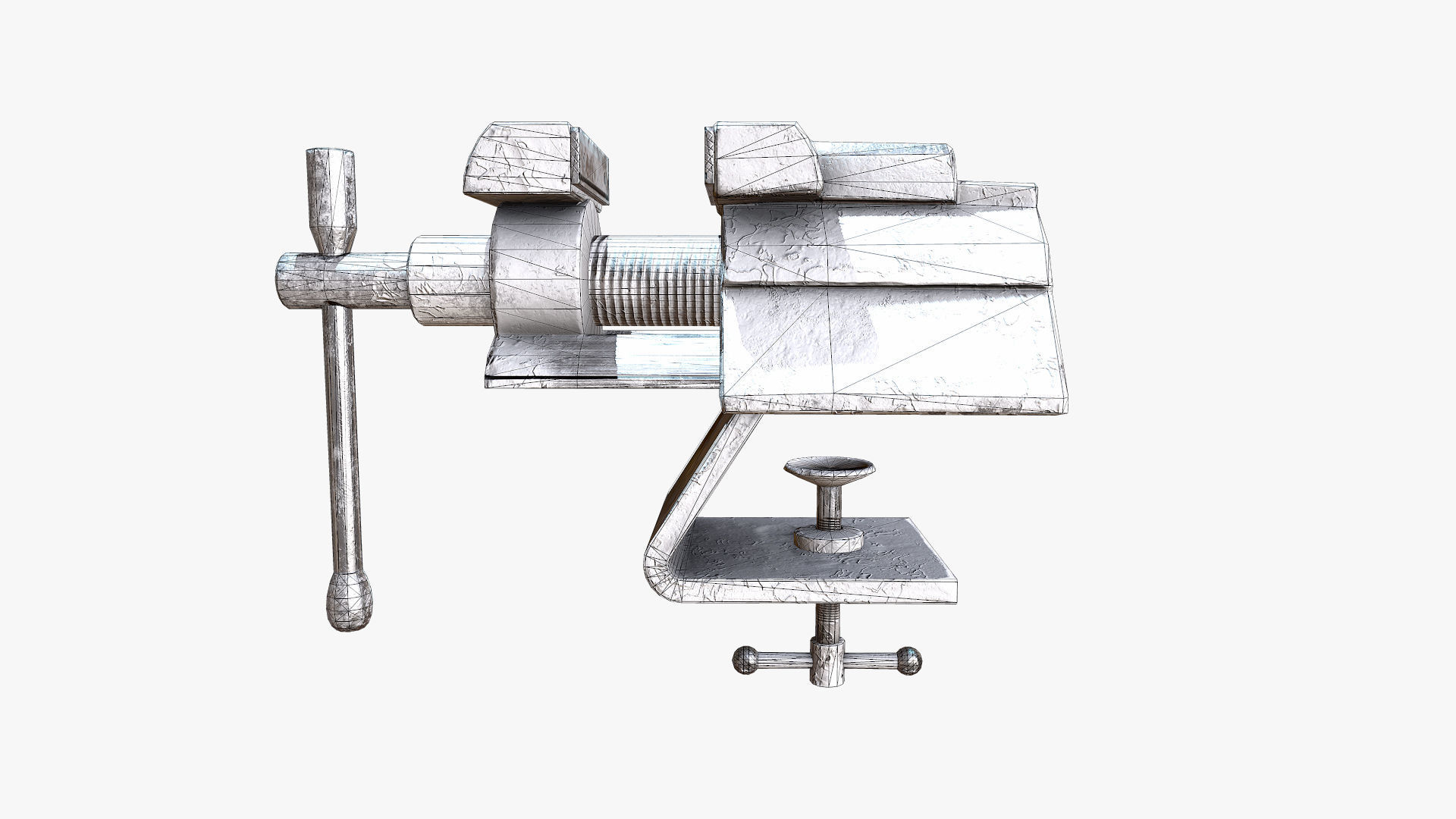Old Vise tool Low-poly 3D model_7