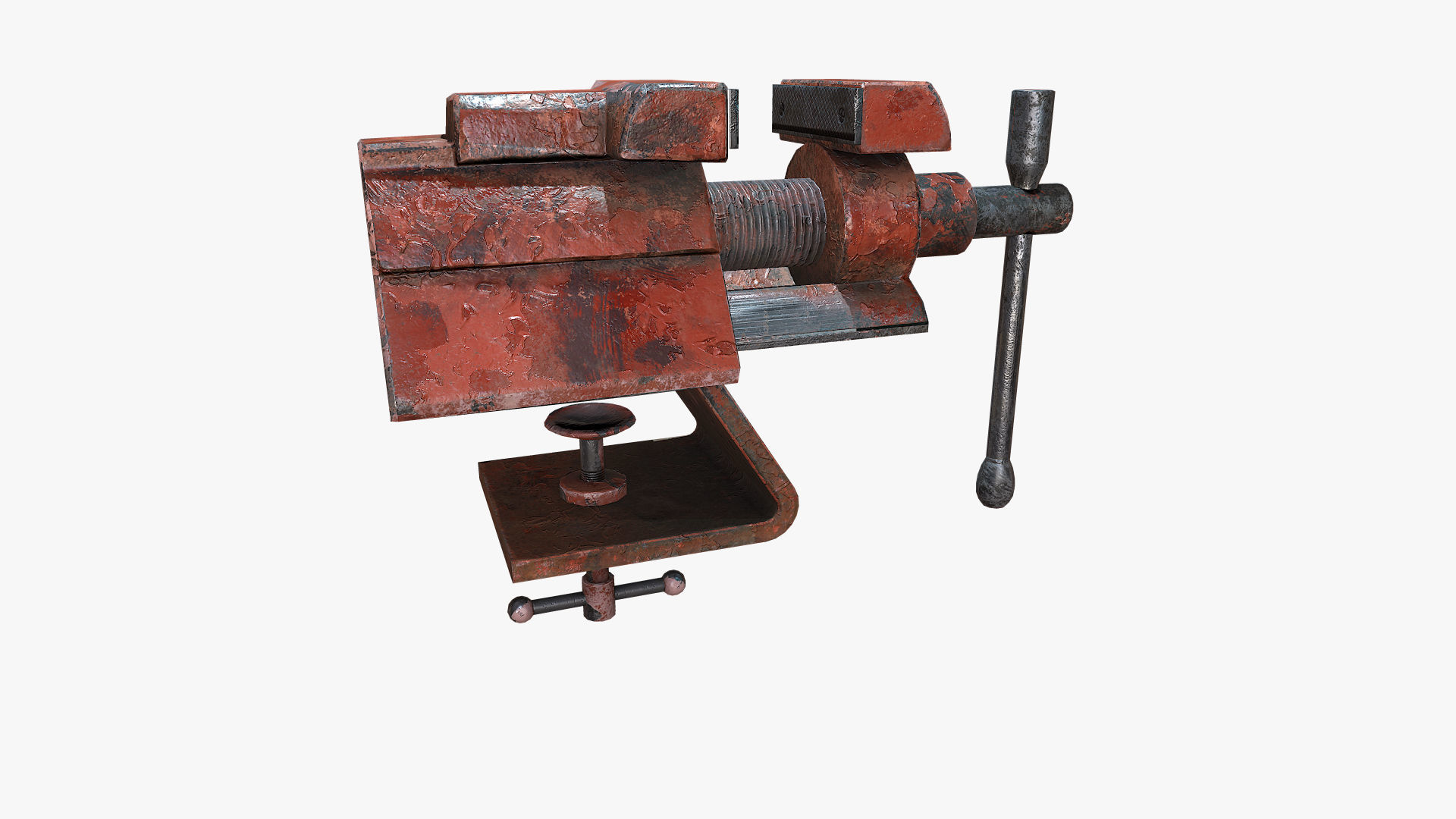 Old Vise tool Low-poly 3D model_3