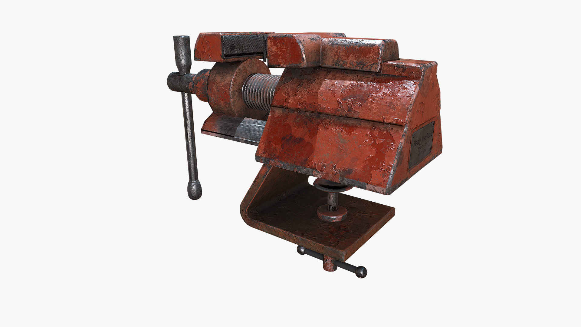 Old Vise tool Low-poly 3D model_2