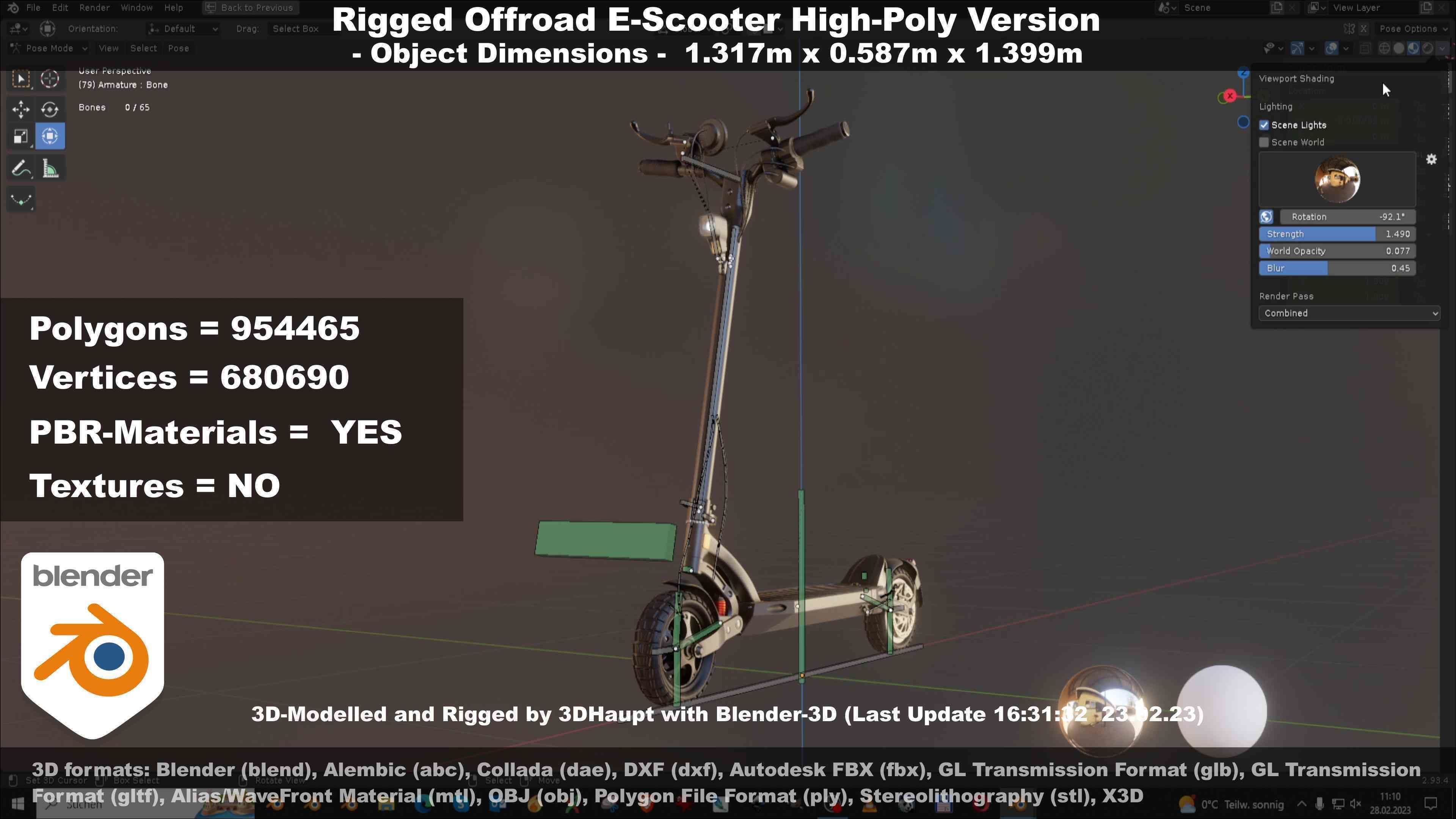 Offroad E-Scooter High-Poly Package 3D Model Collection_49
