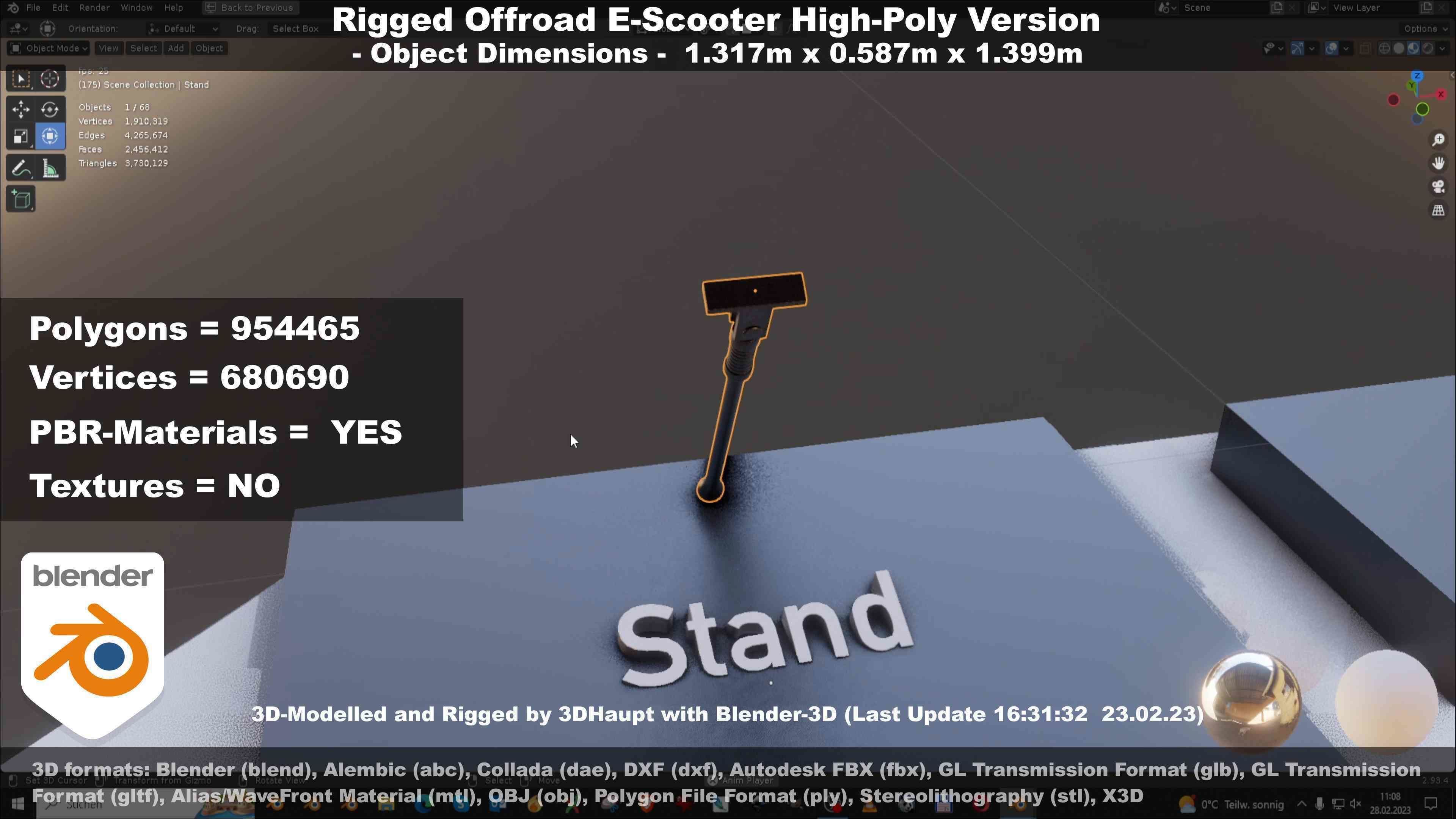 Offroad E-Scooter High-Poly Package 3D Model Collection_96