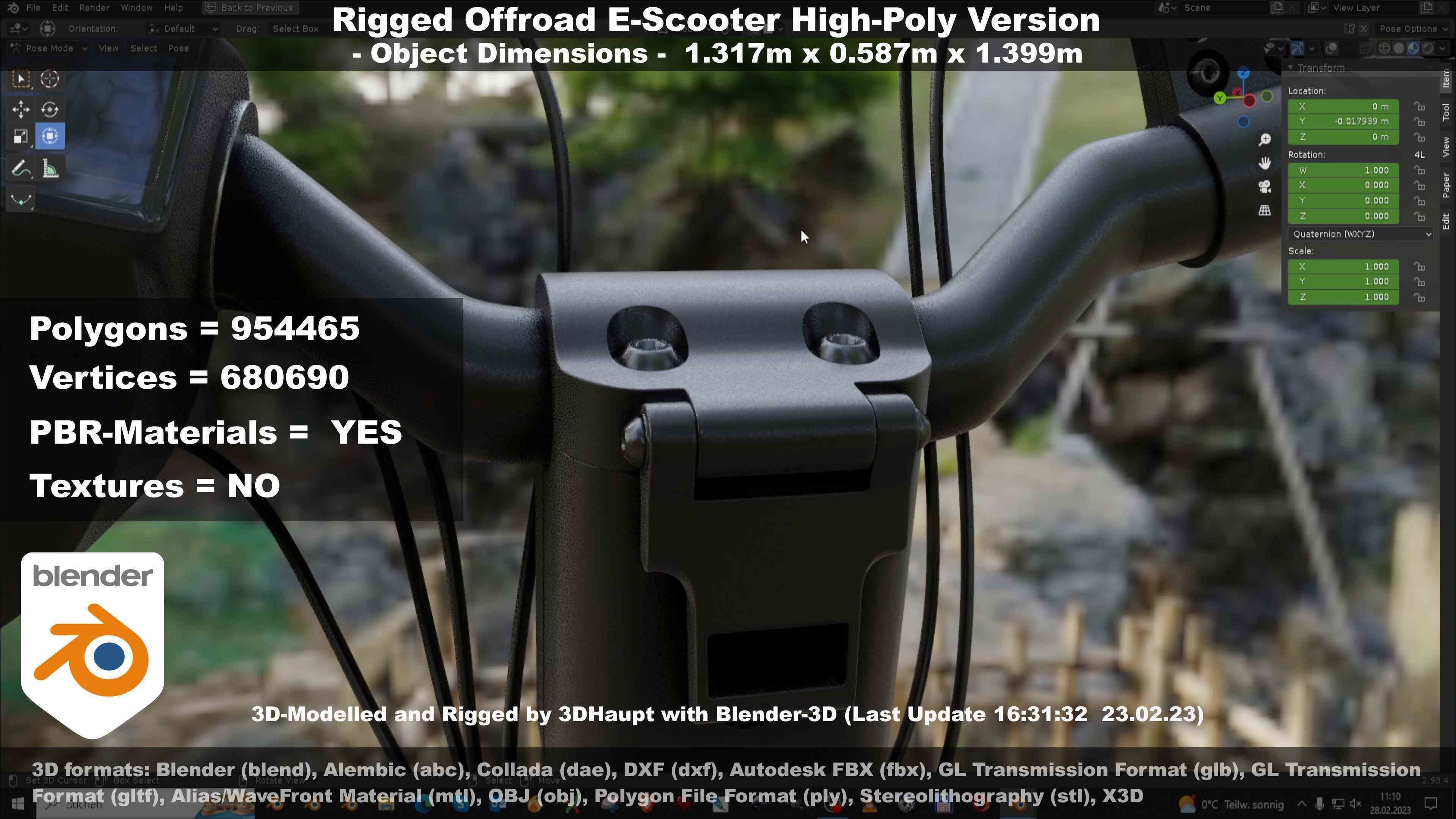 Offroad E-Scooter High-Poly Package 3D Model Collection_67