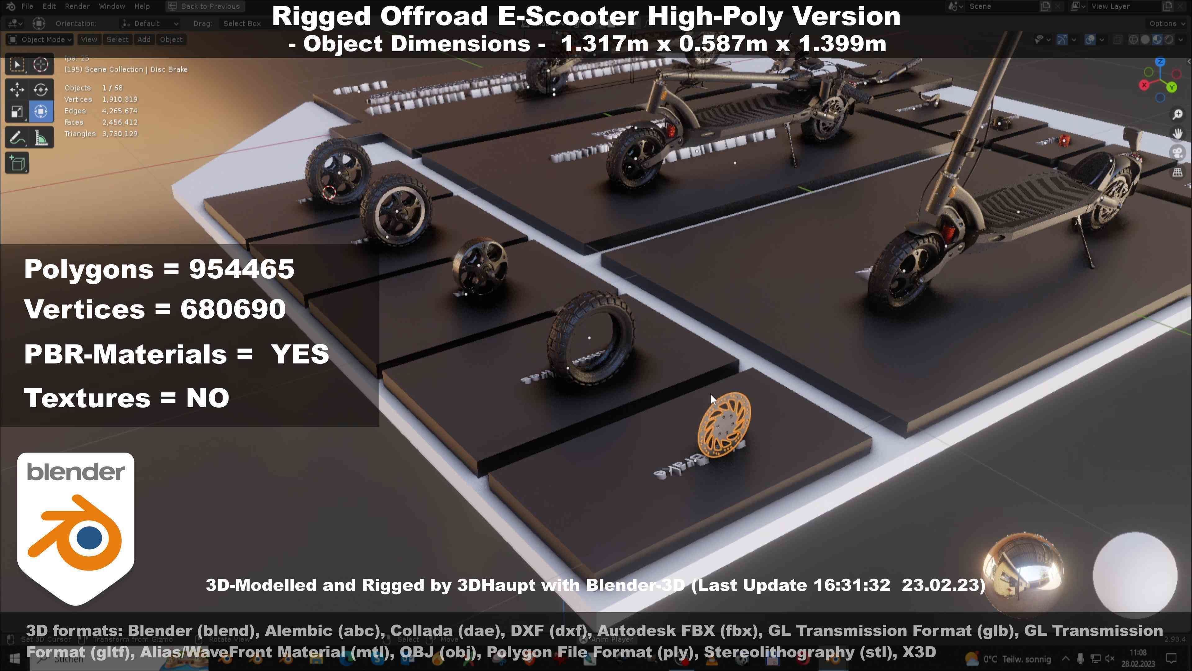 Offroad E-Scooter High-Poly Package 3D Model Collection_95