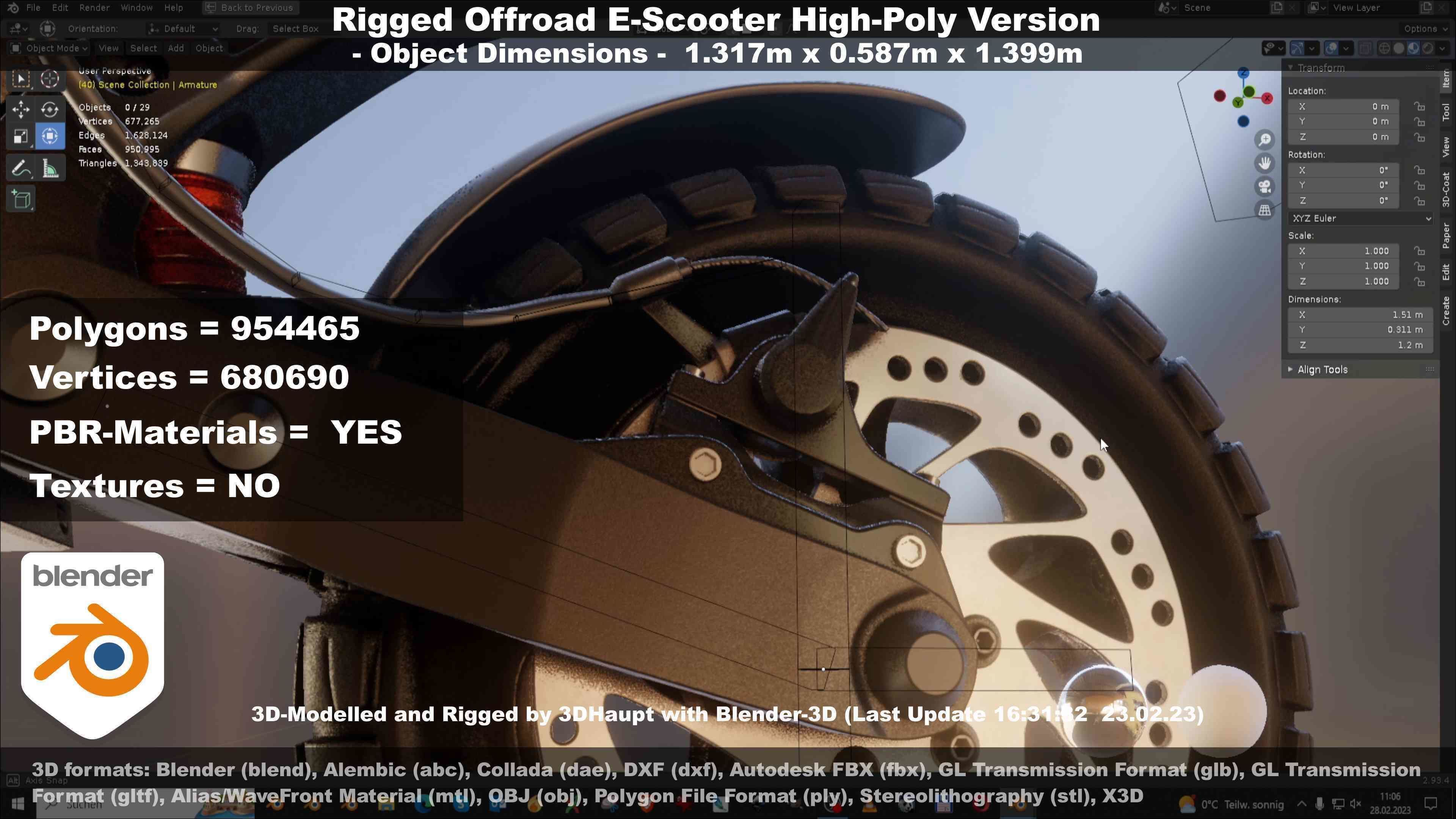 Offroad E-Scooter High-Poly Package 3D Model Collection_93