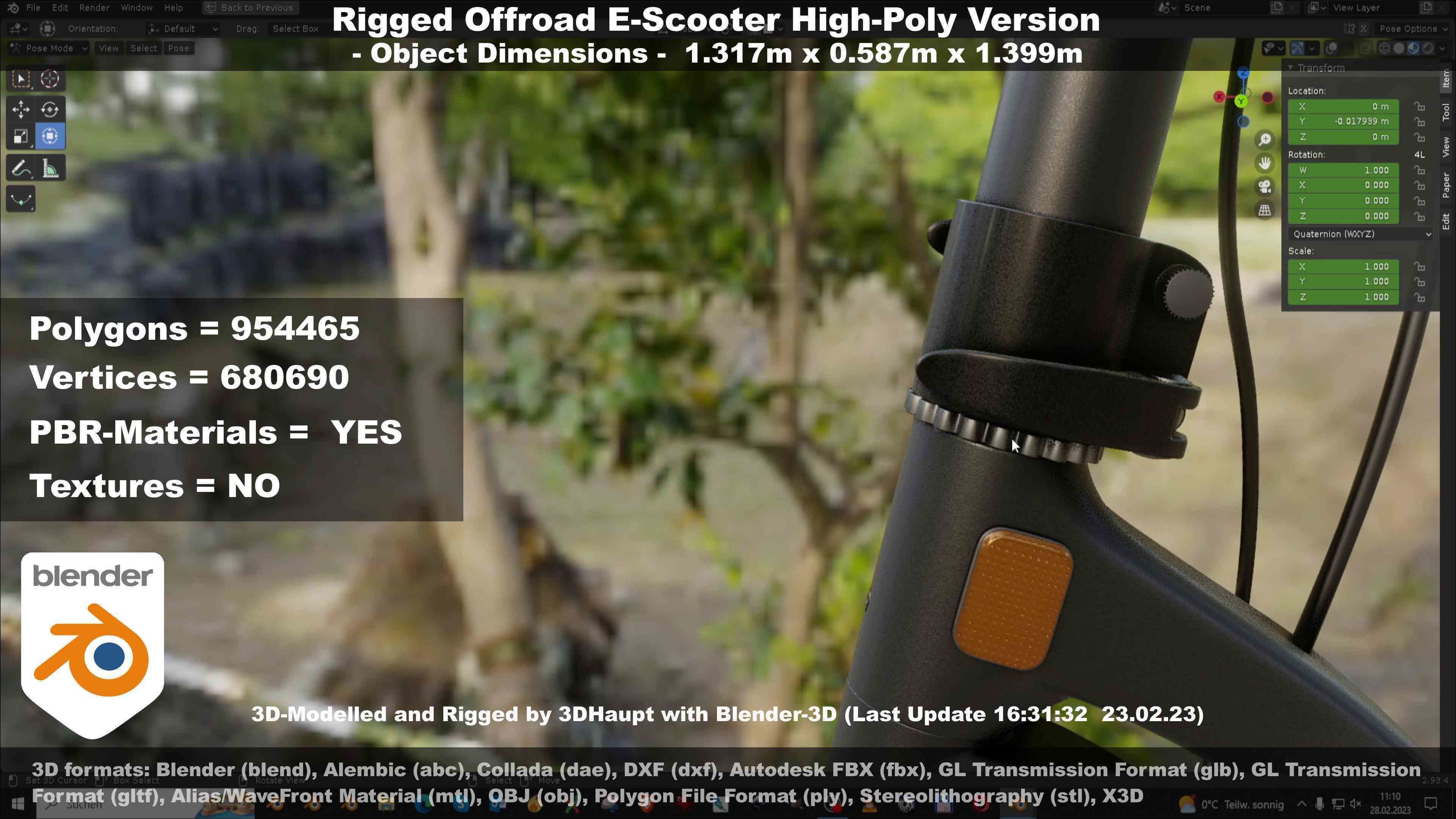 Offroad E-Scooter High-Poly Package 3D Model Collection_98