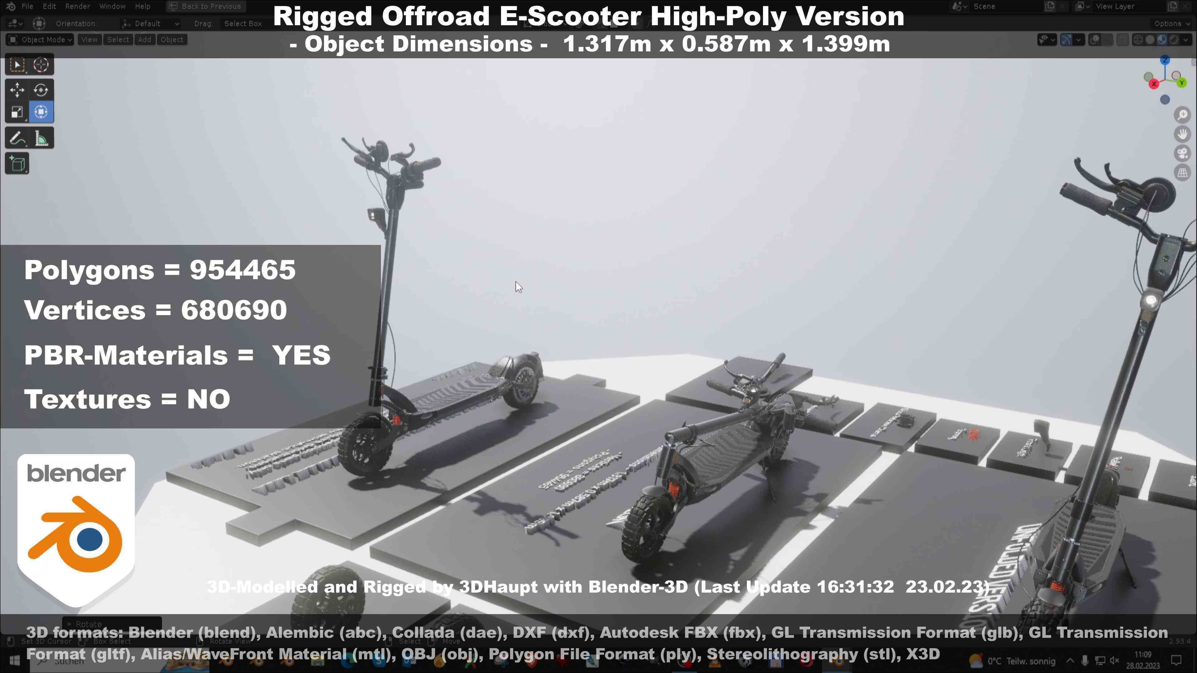 Offroad E-Scooter High-Poly Package 3D Model Collection_77