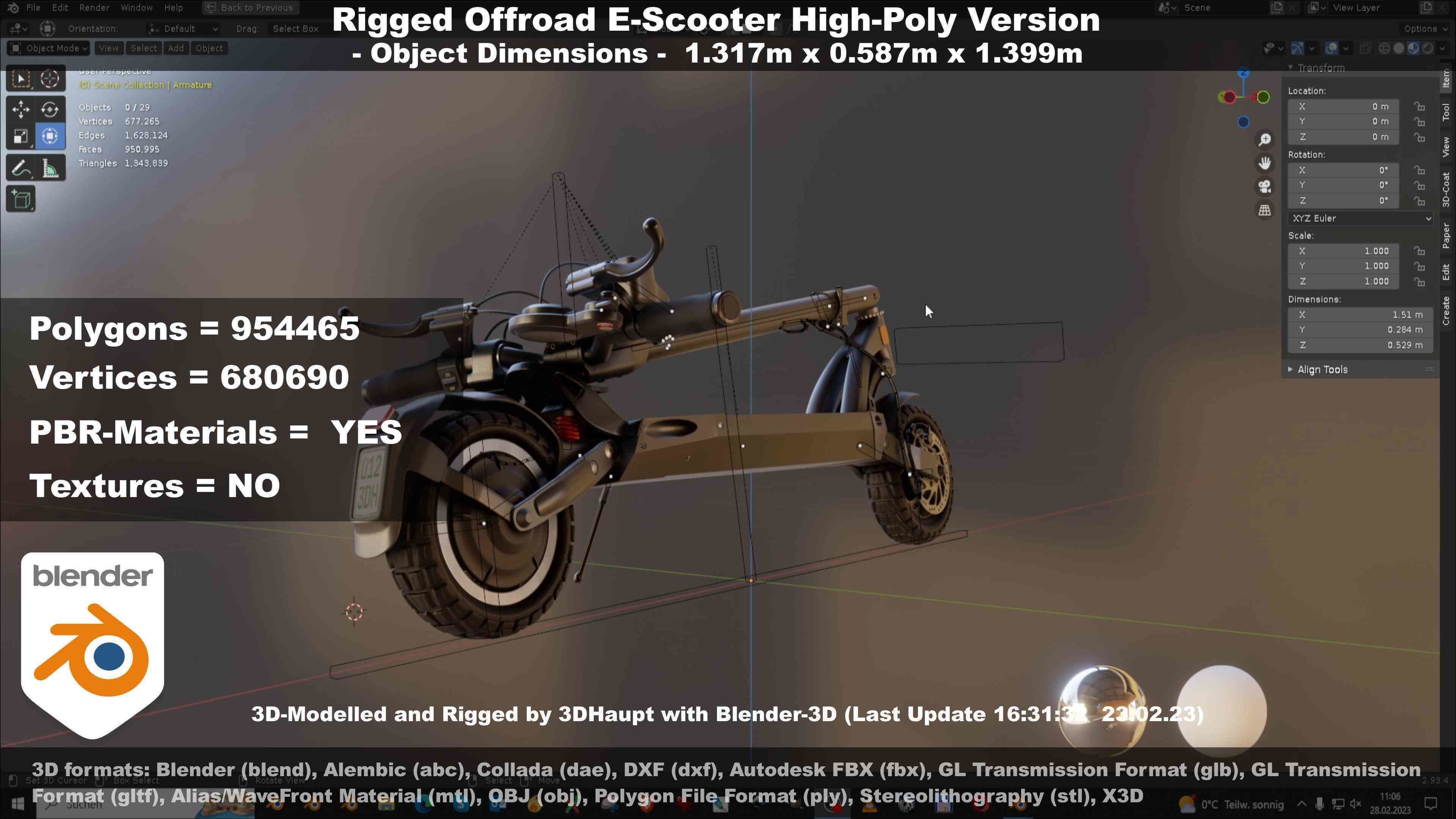Offroad E-Scooter High-Poly Package 3D Model Collection_58