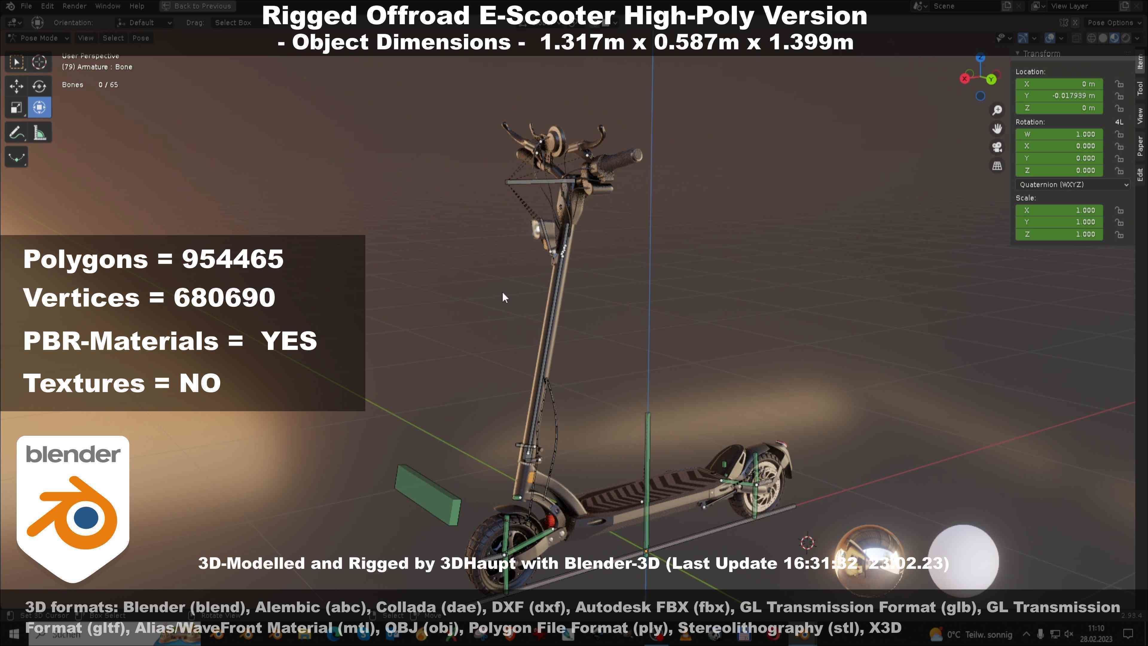 Offroad E-Scooter High-Poly Package 3D Model Collection_53