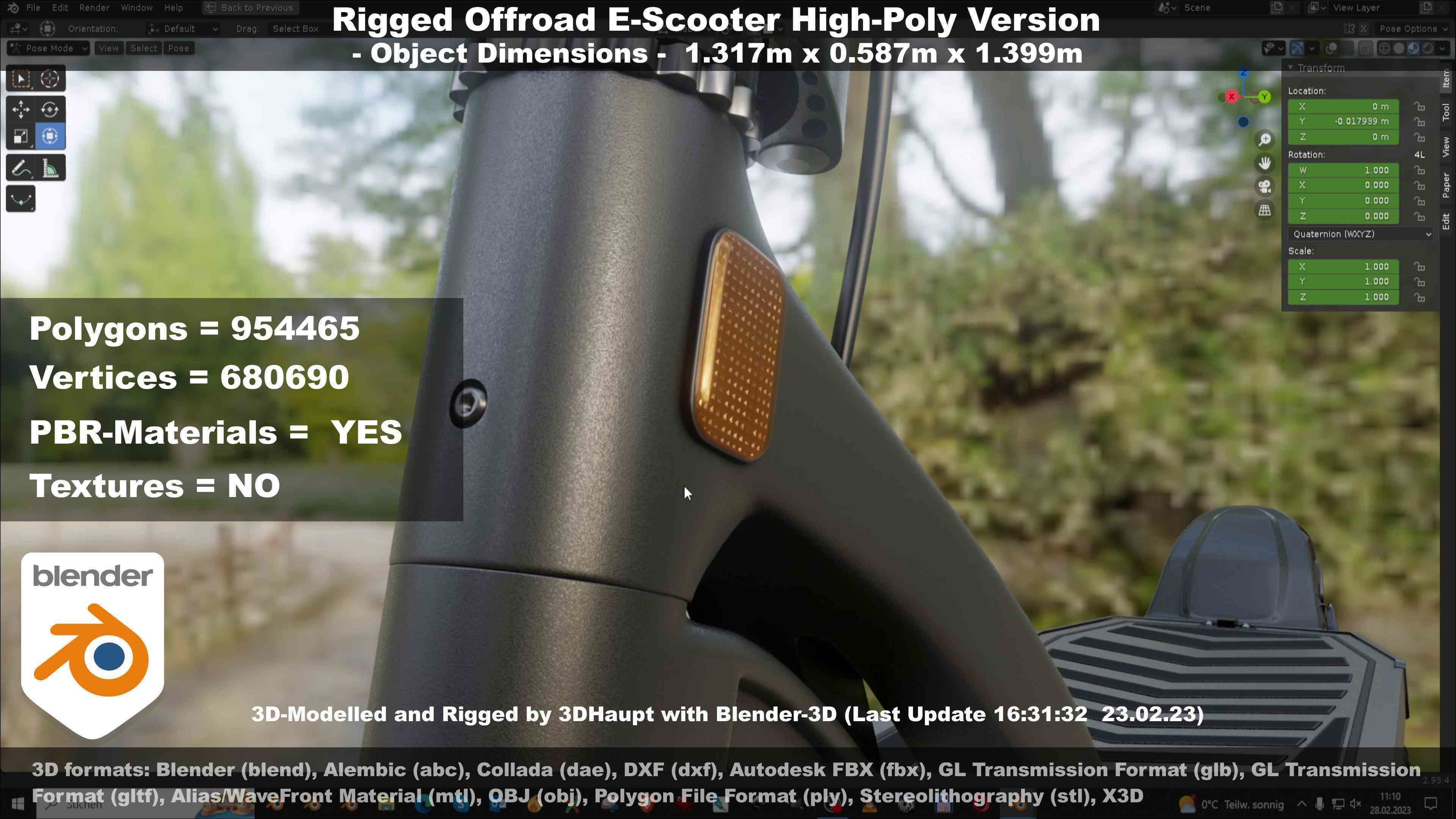 Offroad E-Scooter High-Poly Package 3D Model Collection_63