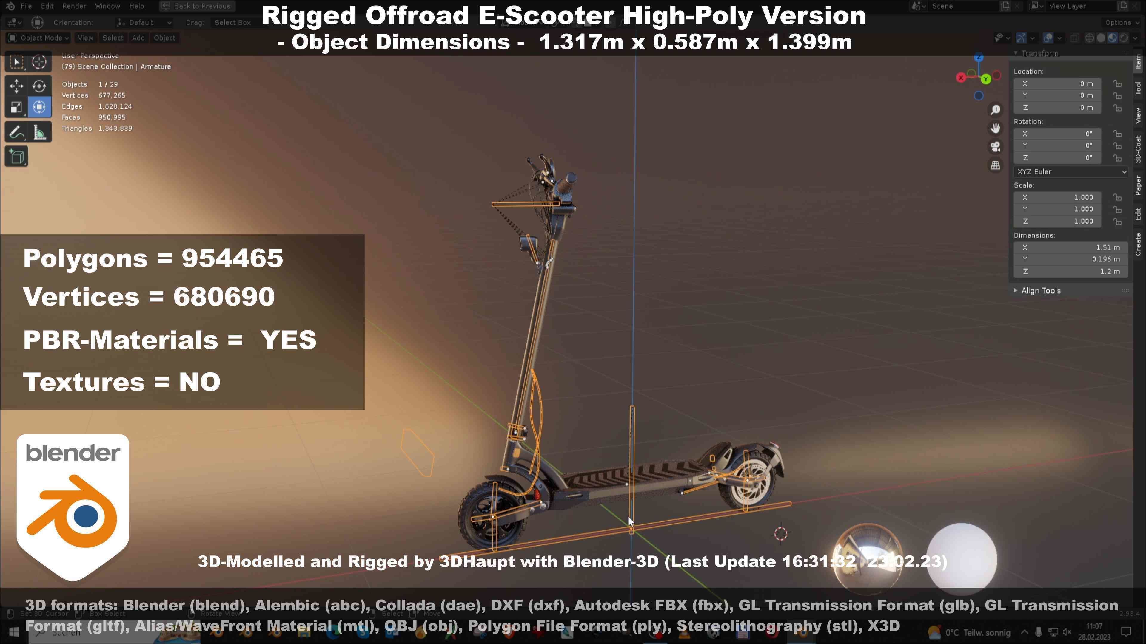 Offroad E-Scooter High-Poly Package 3D Model Collection_73