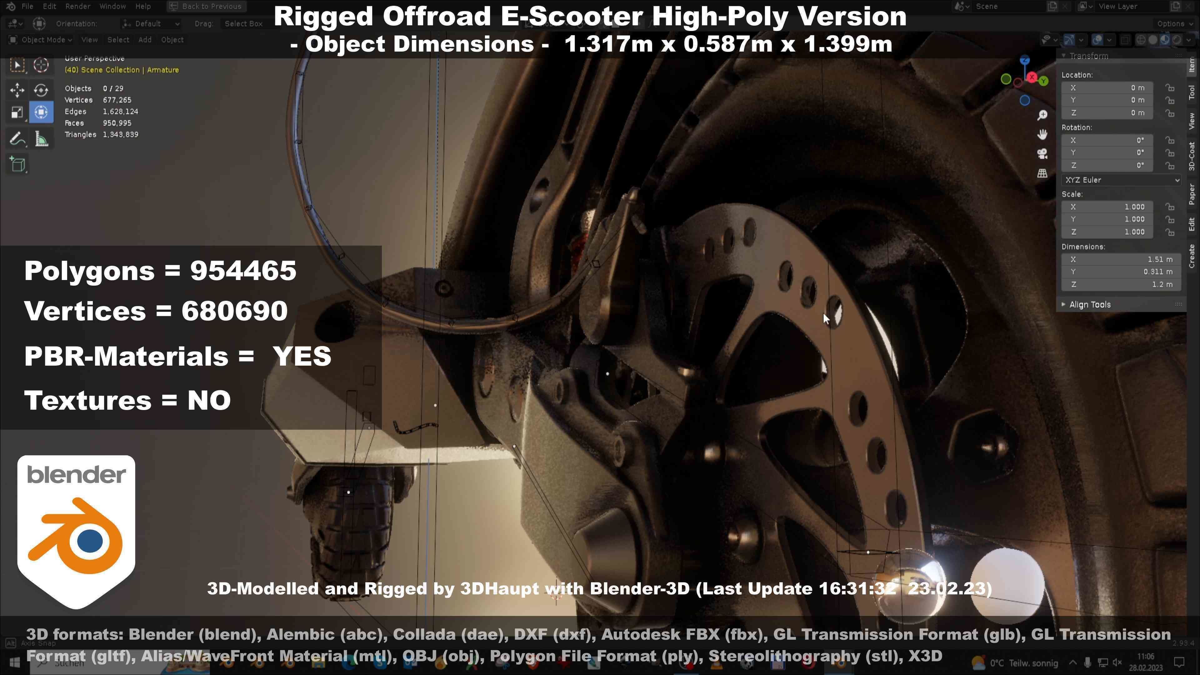 Offroad E-Scooter High-Poly Package 3D Model Collection_75