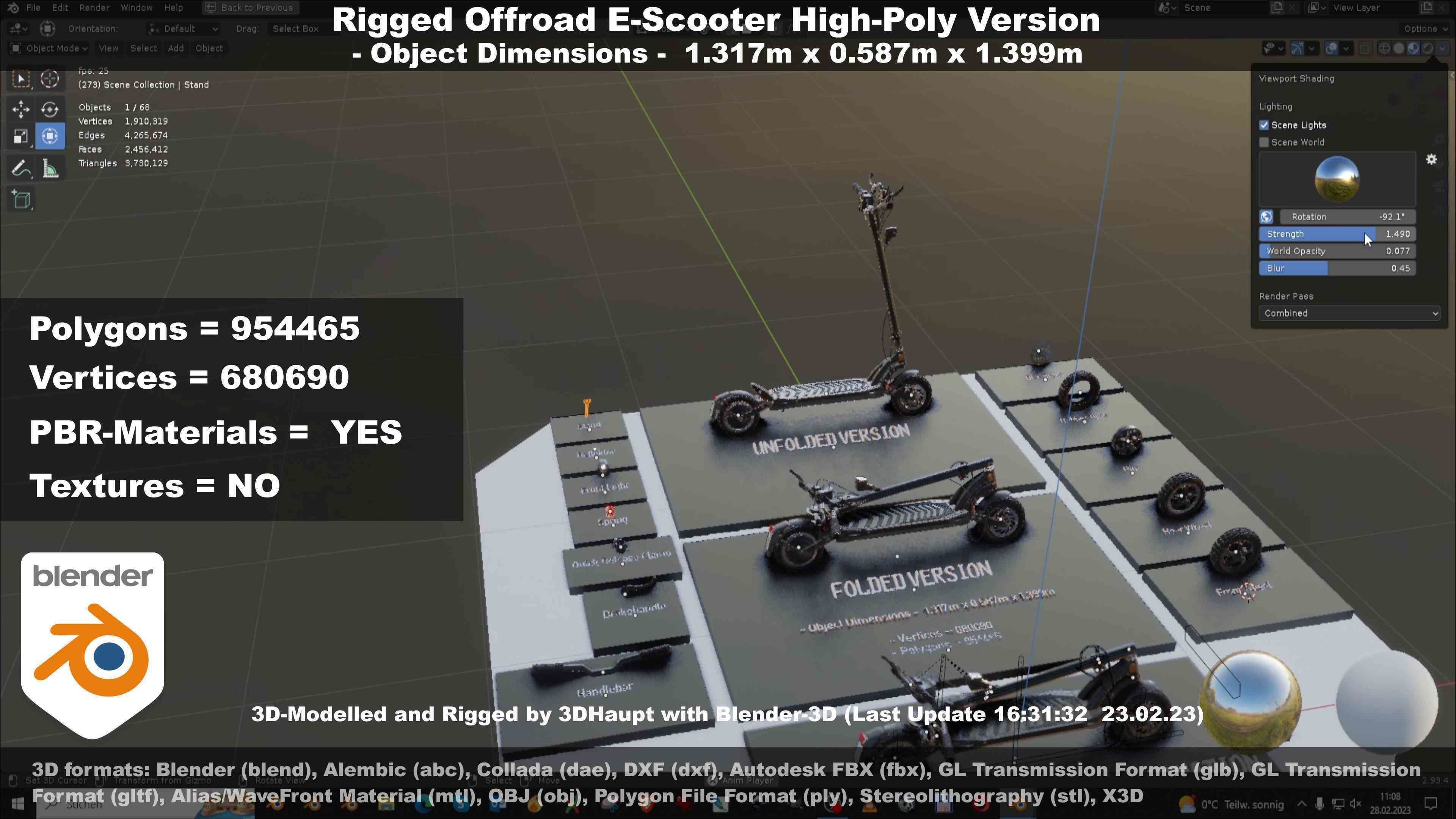 Offroad E-Scooter High-Poly Package 3D Model Collection_80