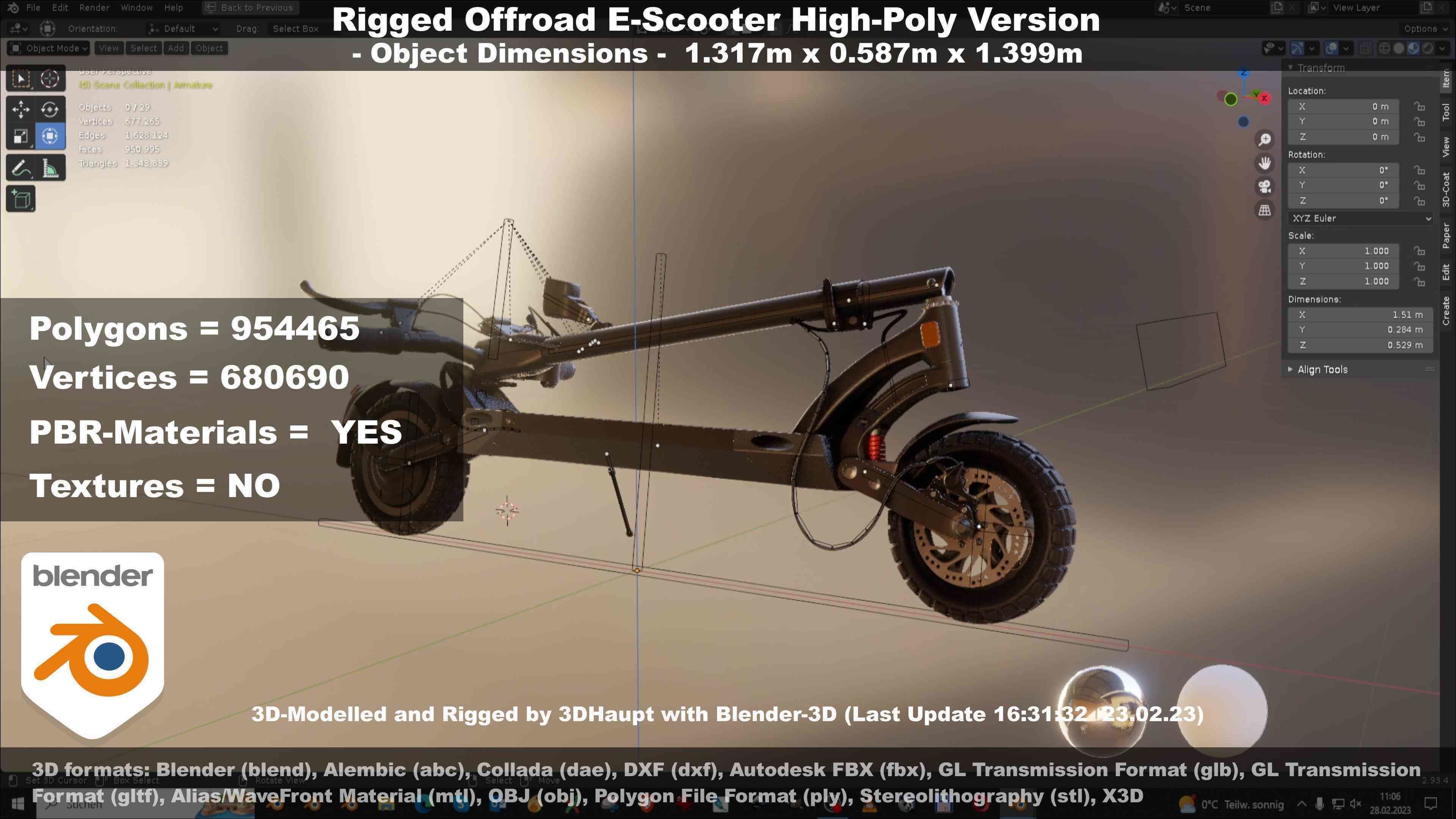 Offroad E-Scooter High-Poly Package 3D Model Collection_72