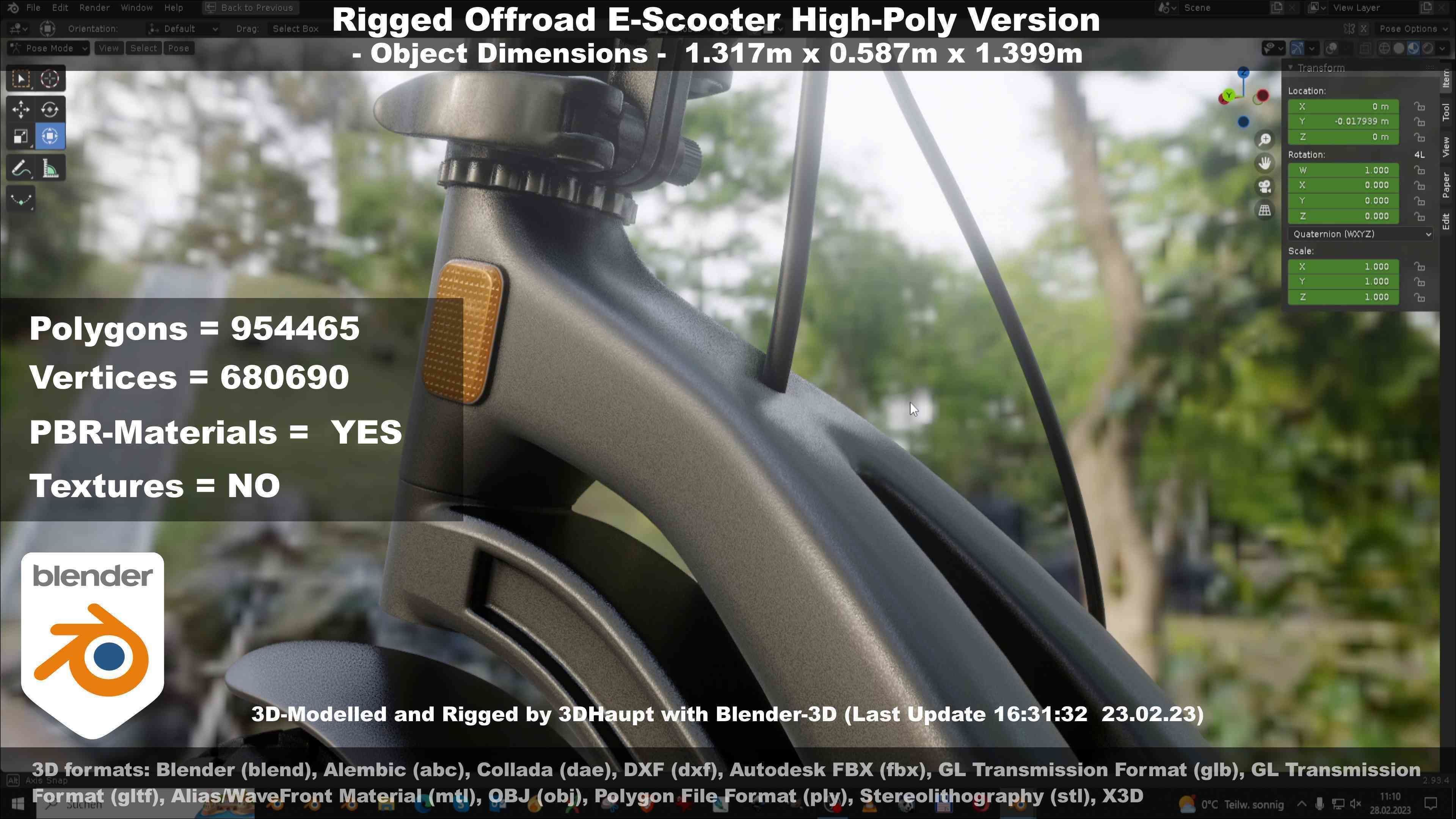 Offroad E-Scooter High-Poly Package 3D Model Collection_59