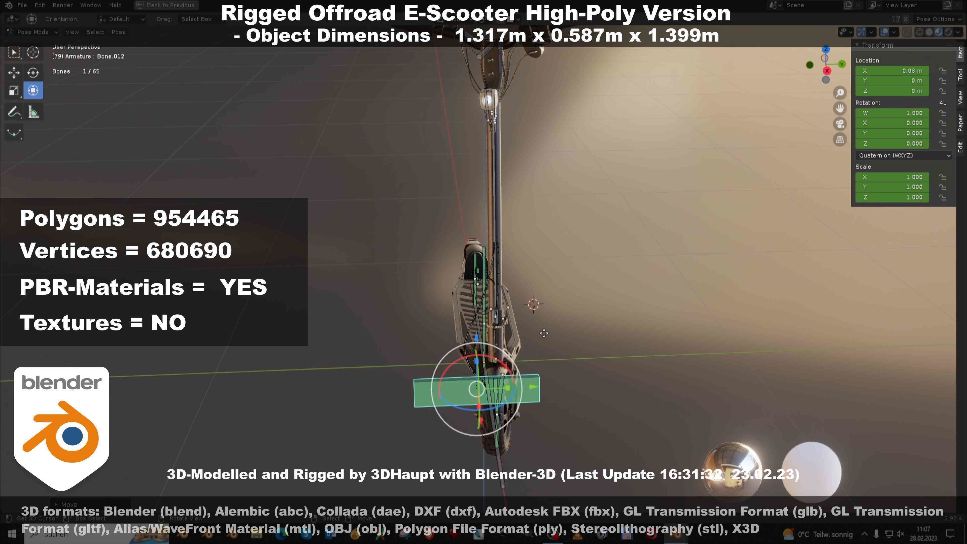 Offroad E-Scooter High-Poly Package 3D Model Collection_34