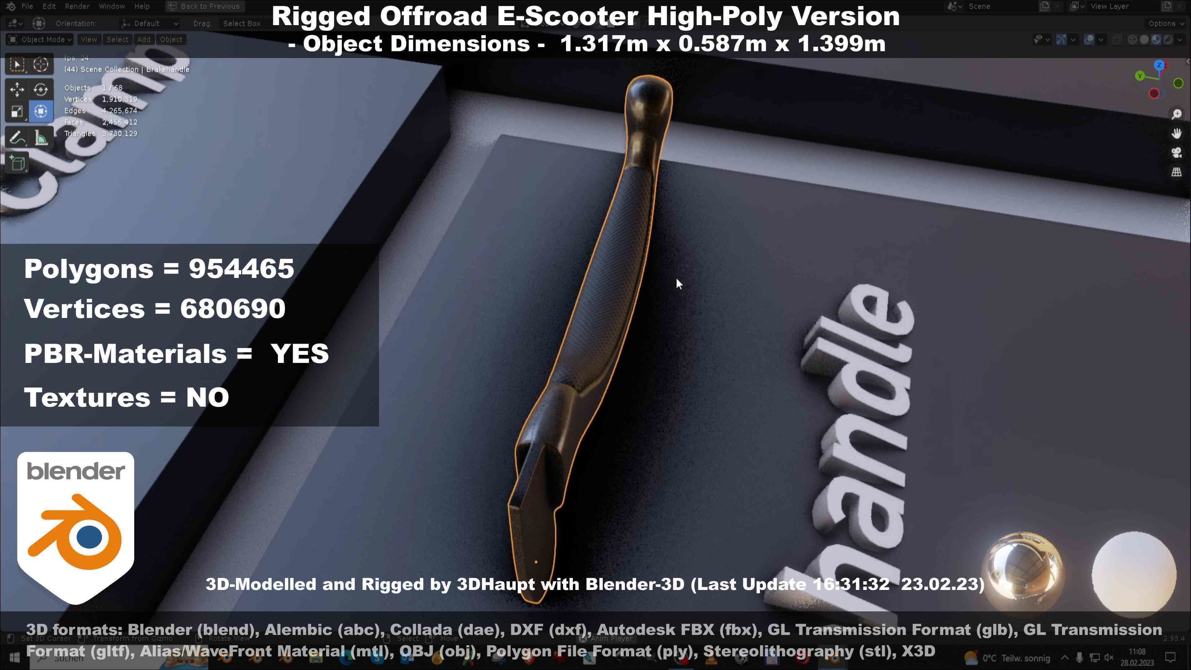 Offroad E-Scooter High-Poly Package 3D Model Collection_38