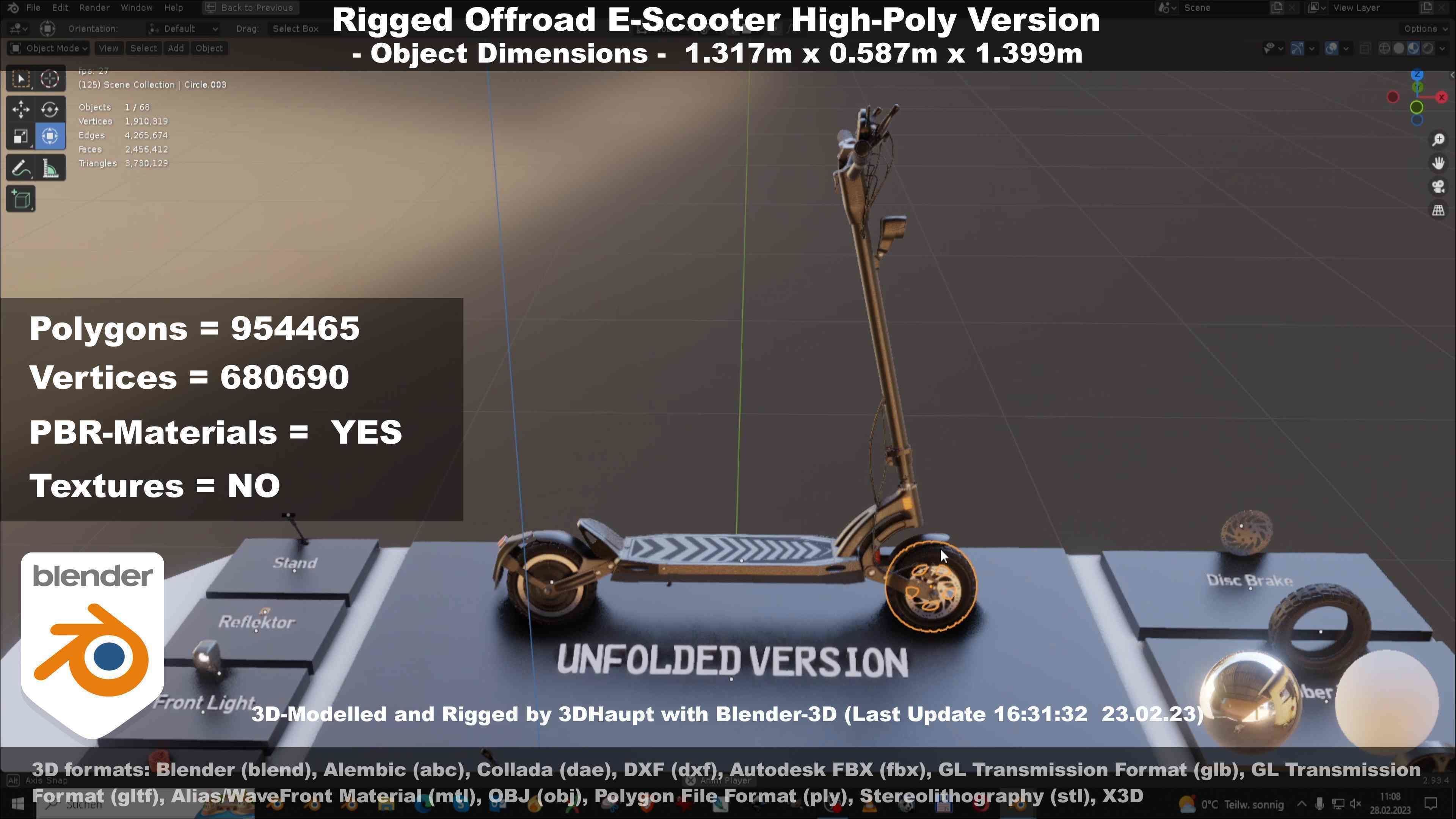 Offroad E-Scooter High-Poly Package 3D Model Collection_47