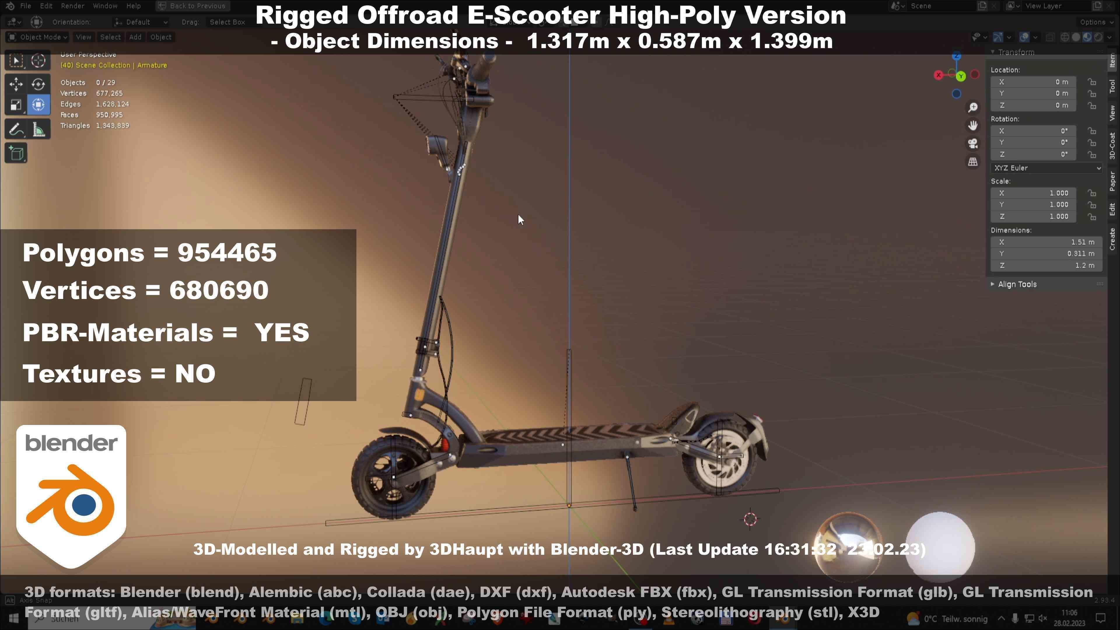 Offroad E-Scooter High-Poly Package 3D Model Collection_70