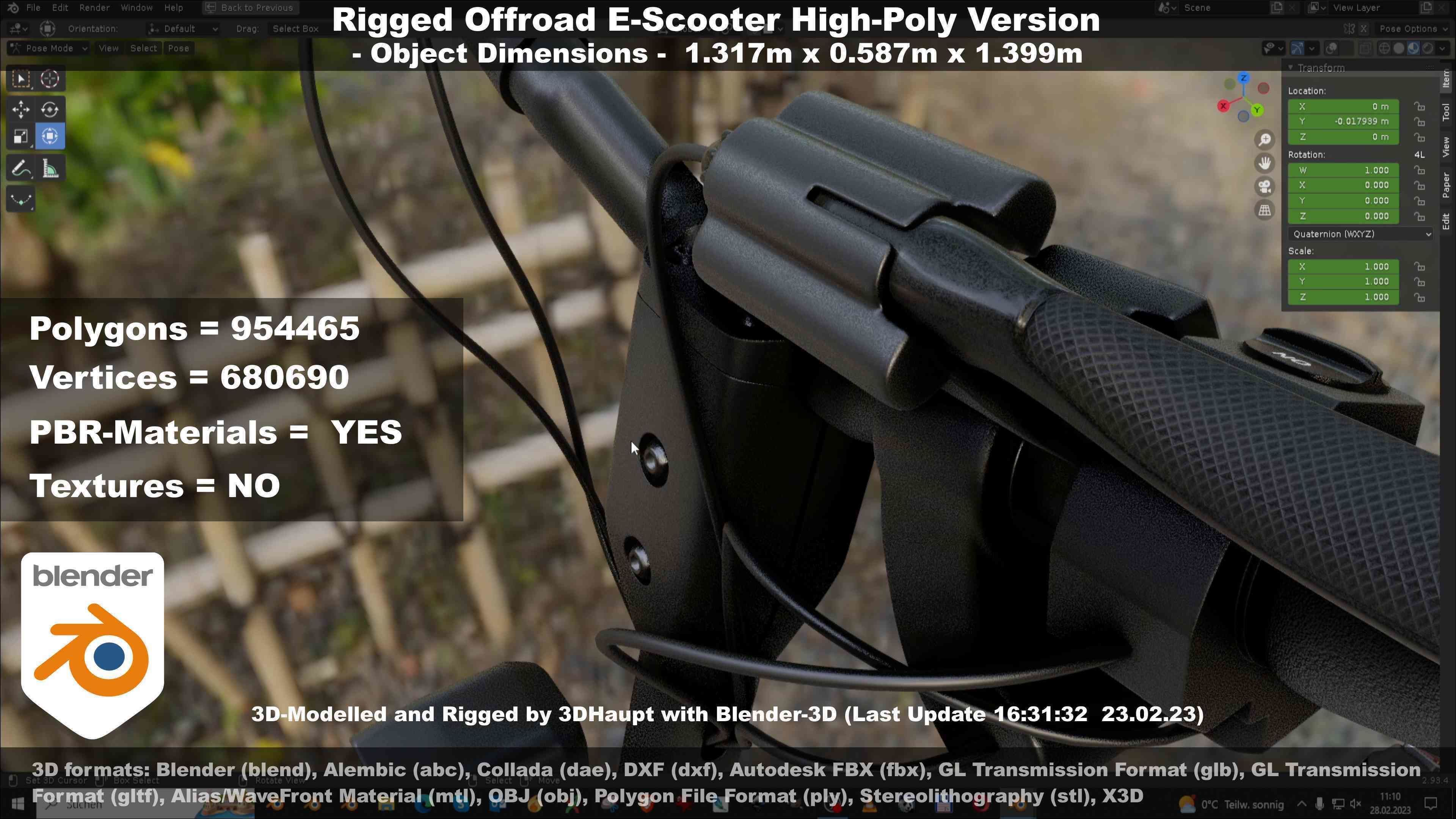 Offroad E-Scooter High-Poly Package 3D Model Collection_91