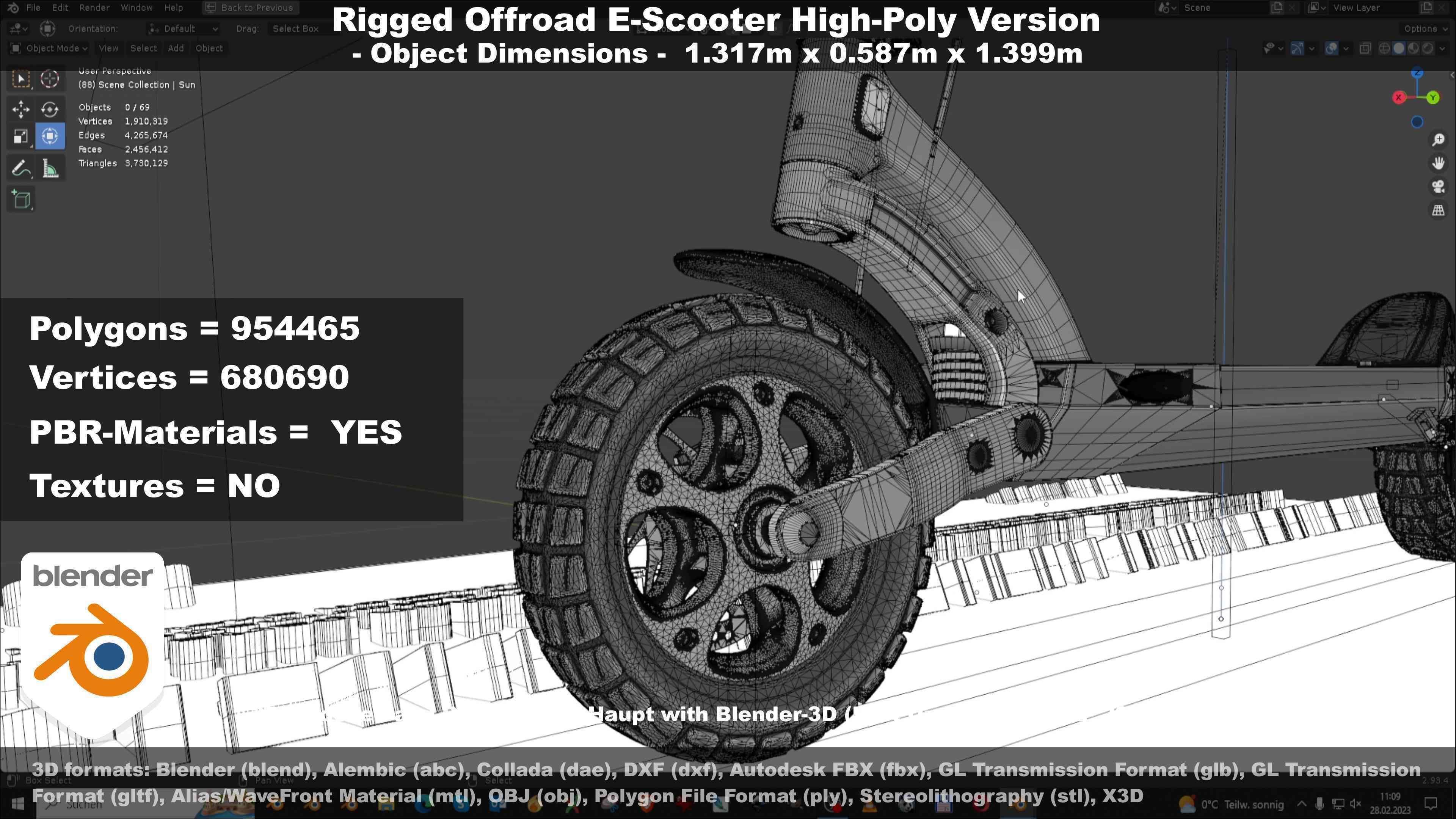 Offroad E-Scooter High-Poly Package 3D Model Collection_64
