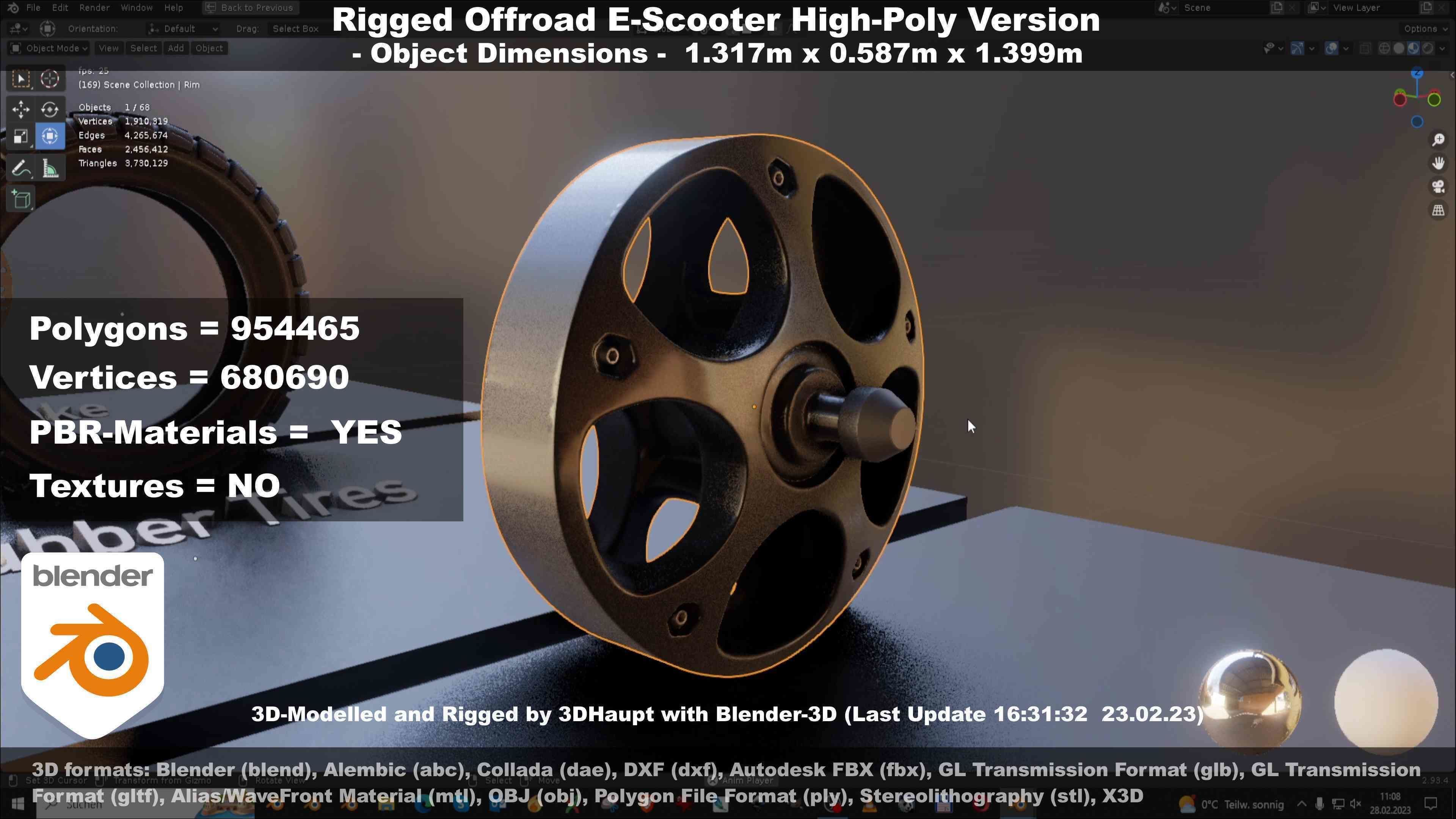 Offroad E-Scooter High-Poly Package 3D Model Collection_48