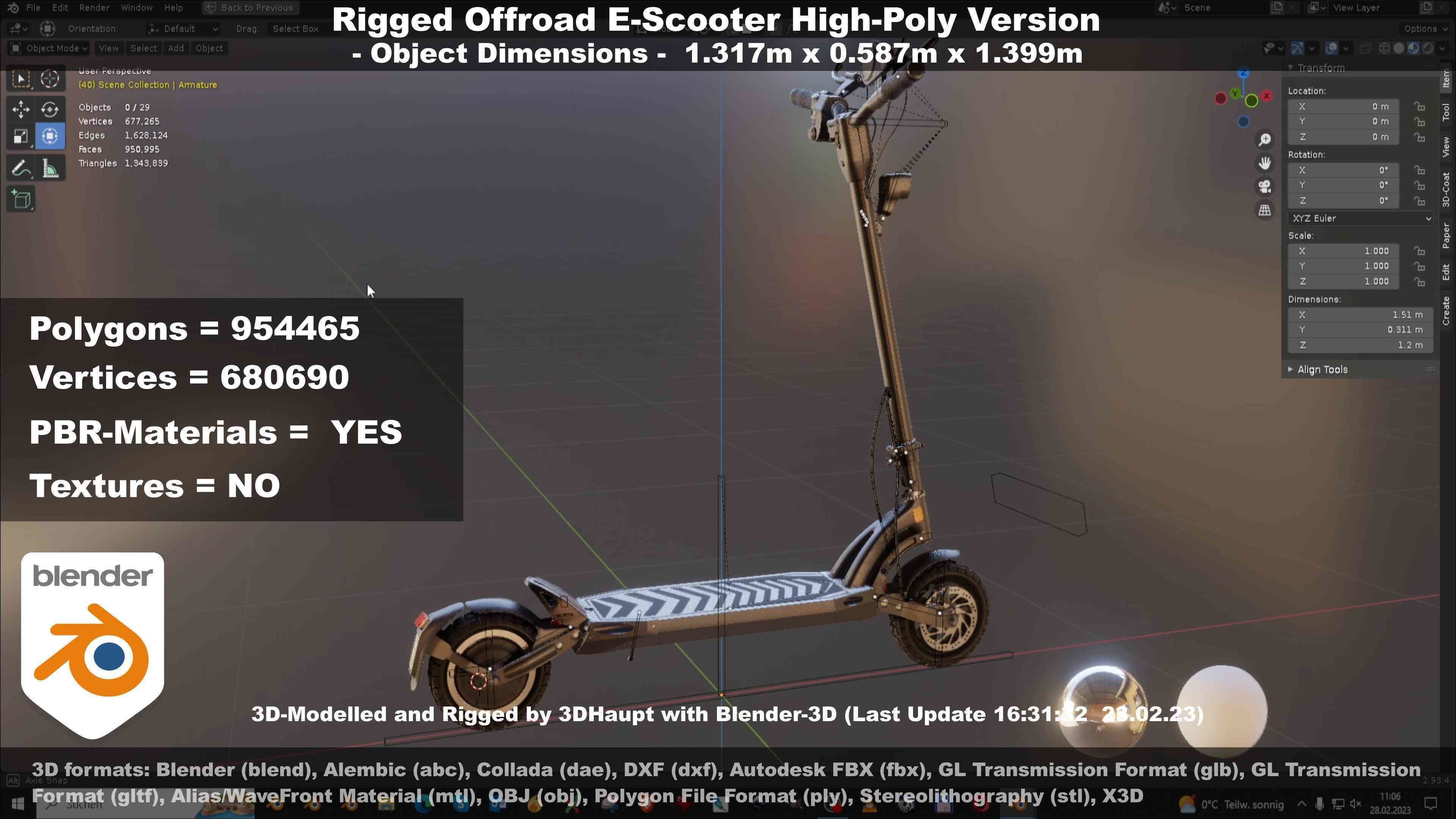 Offroad E-Scooter High-Poly Package 3D Model Collection_78