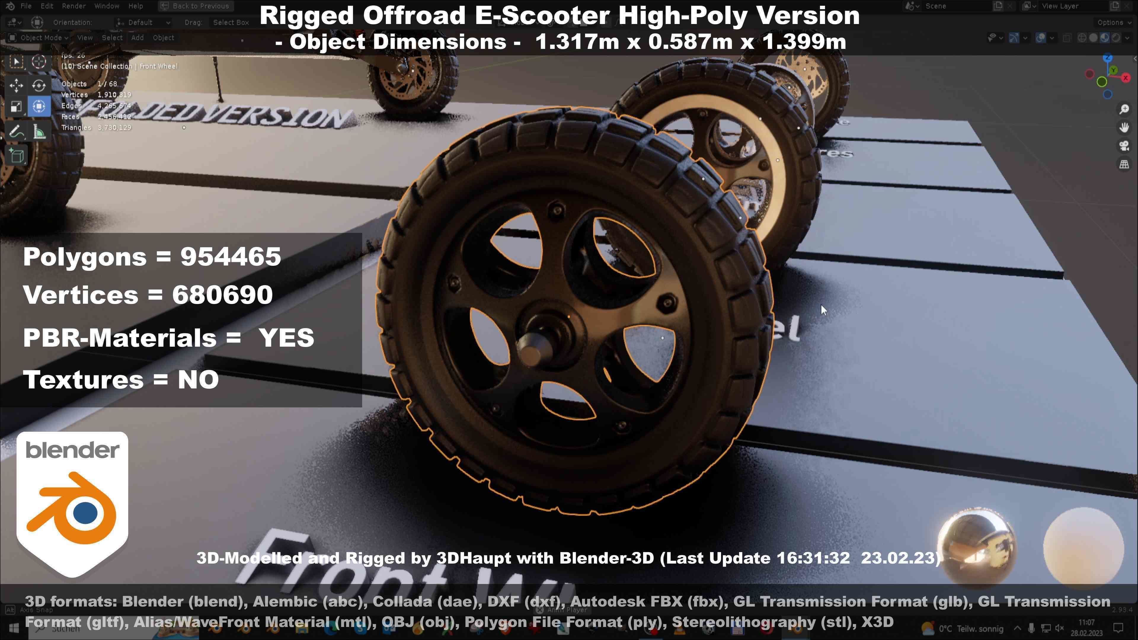 Offroad E-Scooter High-Poly Package 3D Model Collection_90