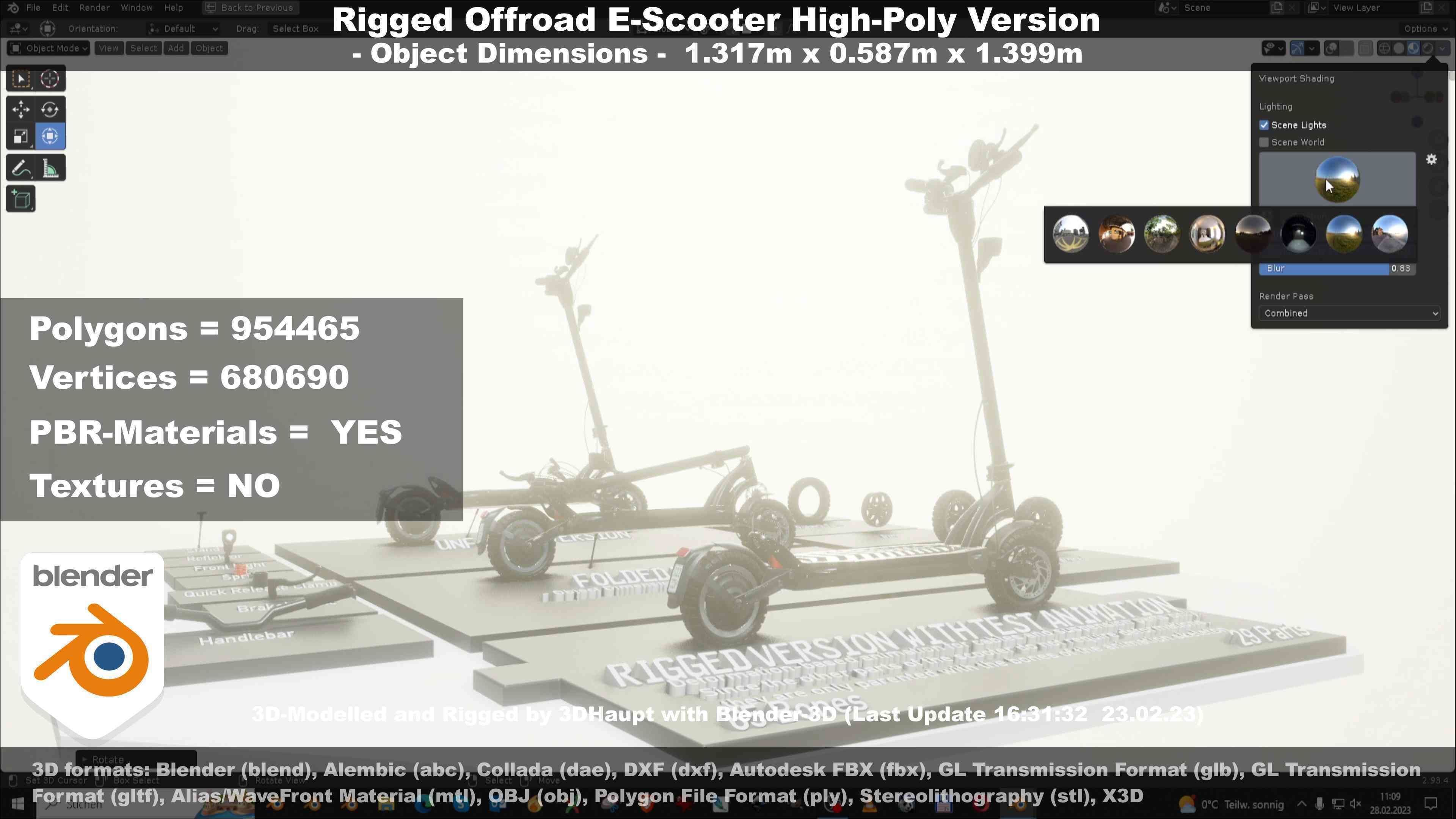 Offroad E-Scooter High-Poly Package 3D Model Collection_45