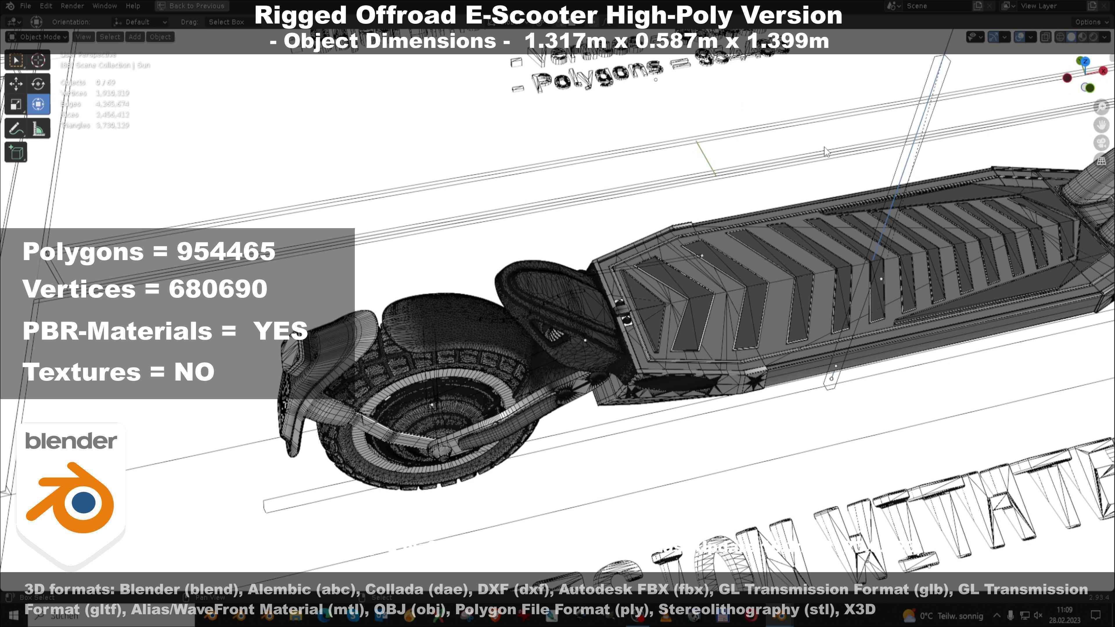 Offroad E-Scooter High-Poly Package 3D Model Collection_94