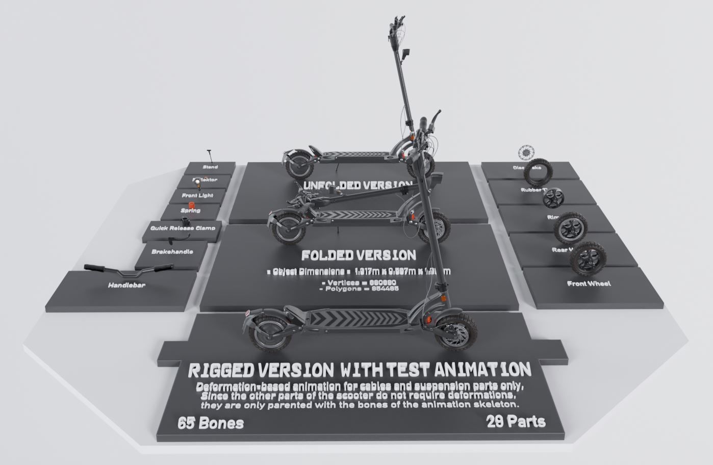 Offroad E-Scooter High-Poly Package 3D Model Collection_33