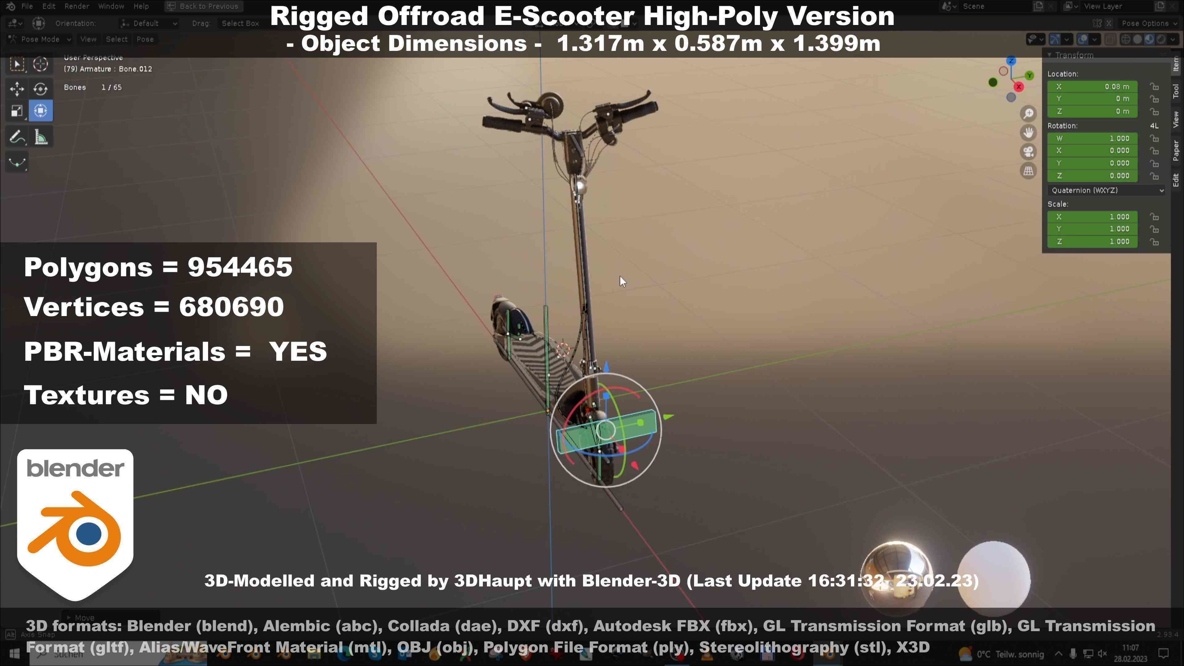 Offroad E-Scooter High-Poly Package 3D Model Collection_52