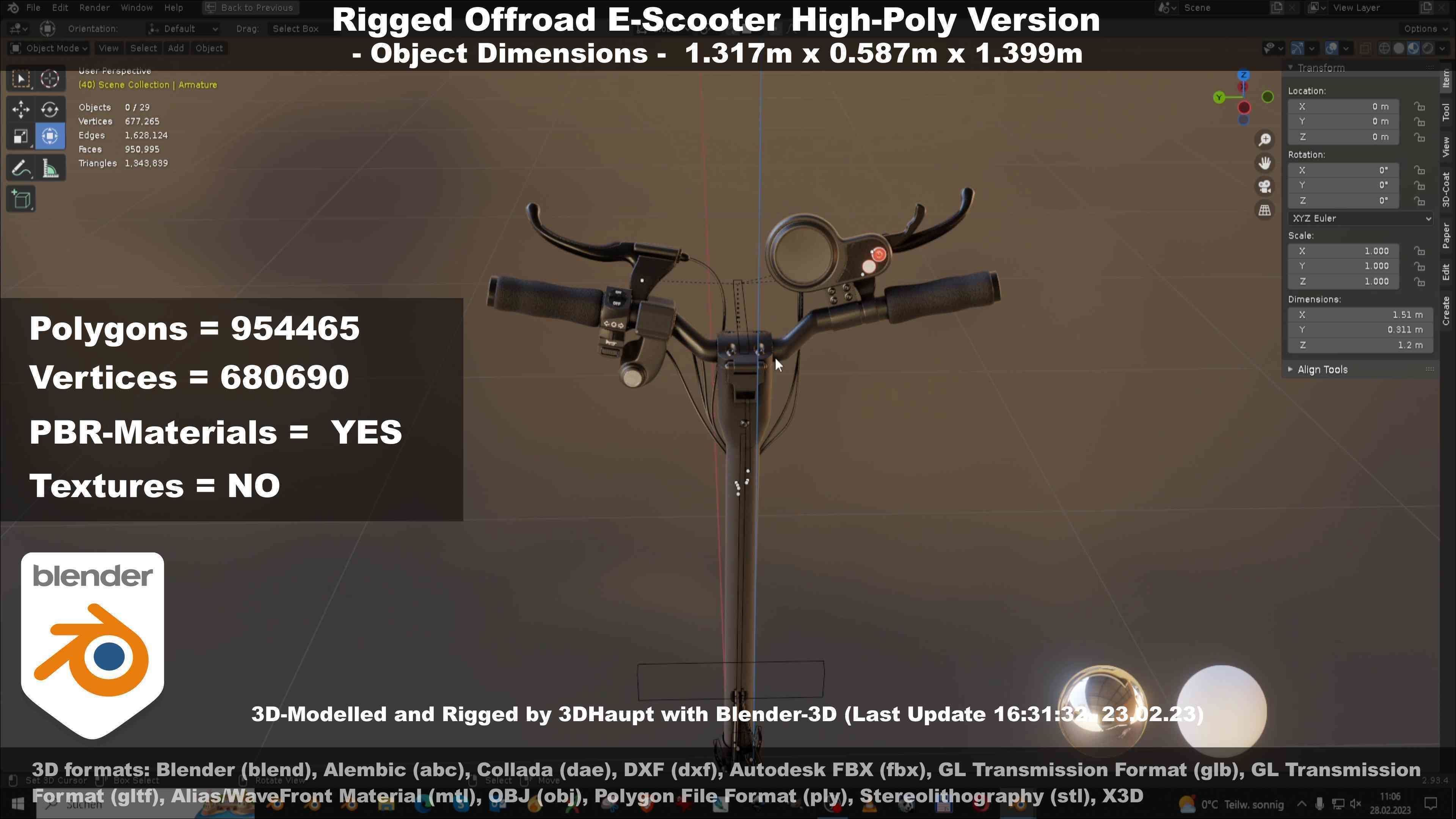 Offroad E-Scooter High-Poly Package 3D Model Collection_39