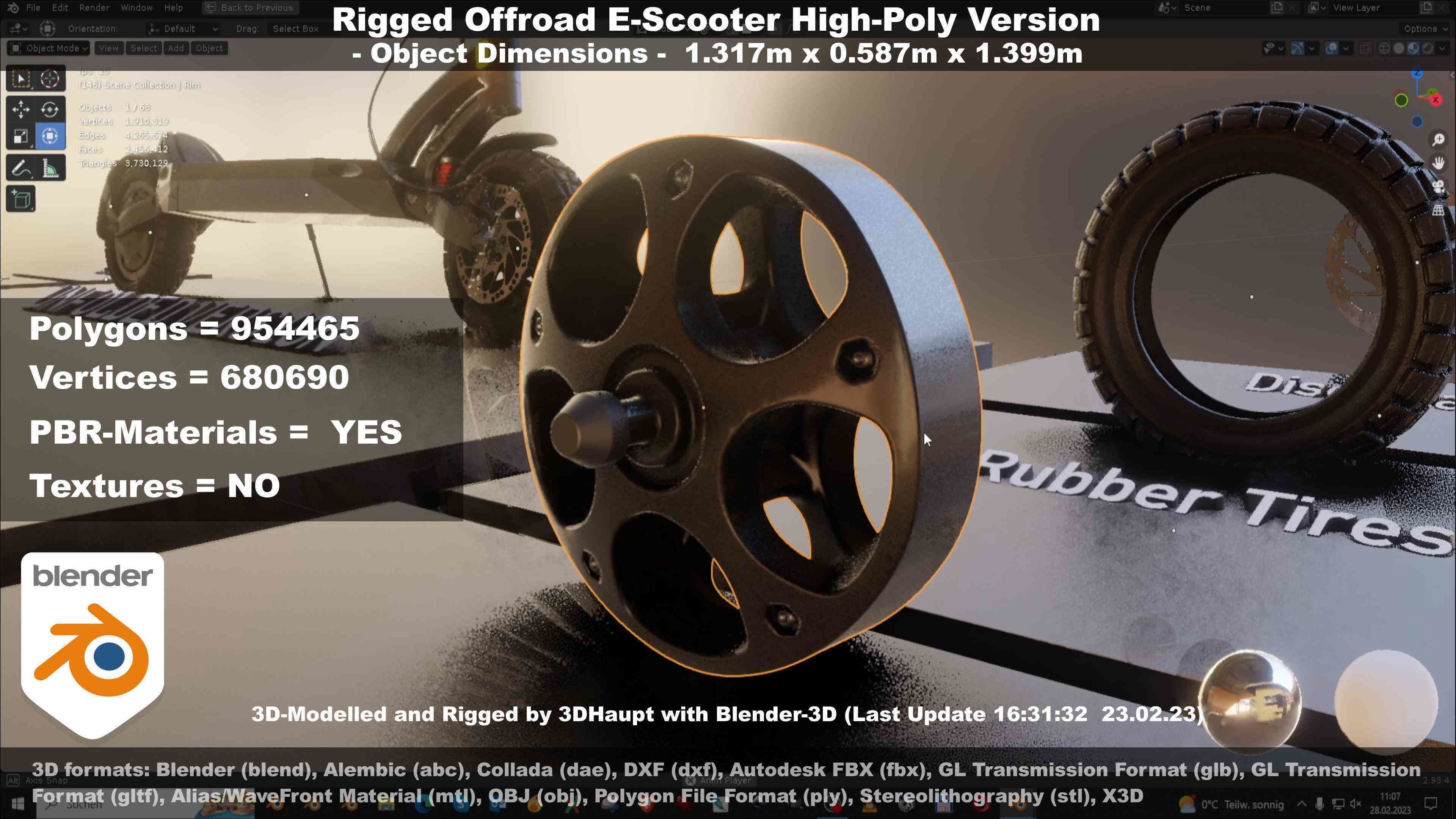 Offroad E-Scooter High-Poly Package 3D Model Collection_51