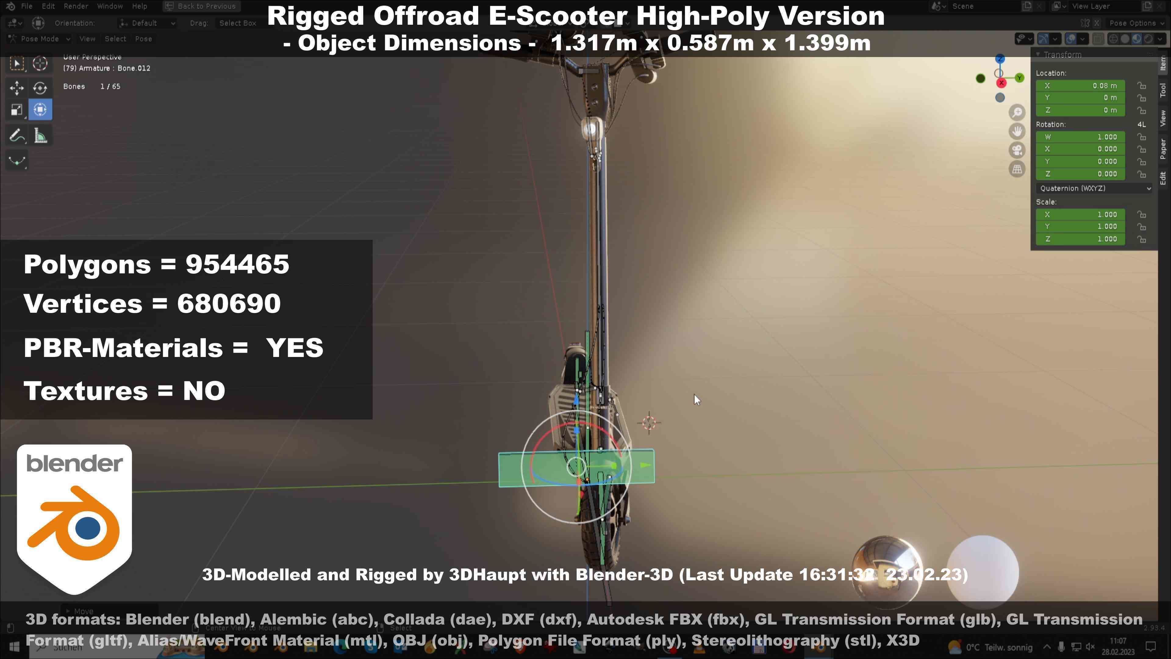 Offroad E-Scooter High-Poly Package 3D Model Collection_97