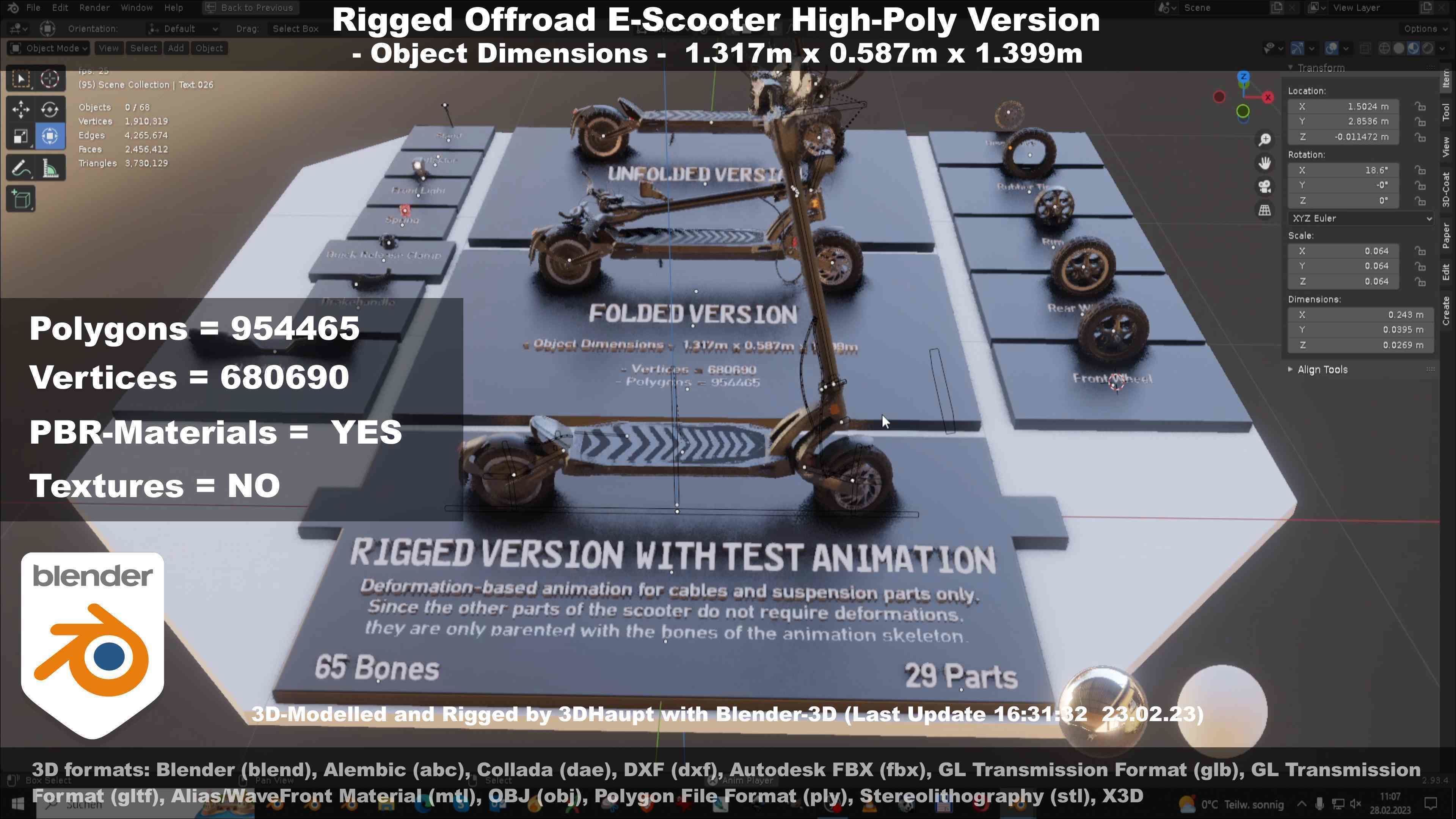 Offroad E-Scooter High-Poly Package 3D Model Collection_68